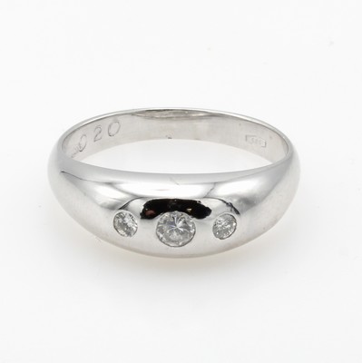 26920561a - Ring mit Brillanten, WG 585/000, 3 Brill. zus. ca. 0.20 ct Weiß/p, RW ca. 57 ...