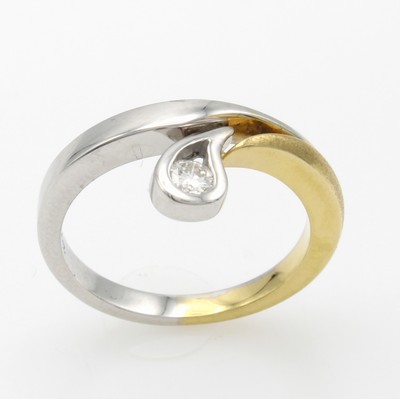 Image Ring mit Brillant, WG 750/000, z.T. rhod., Brill. ca. 0.11 ct feines Weiß/p1, RW ...