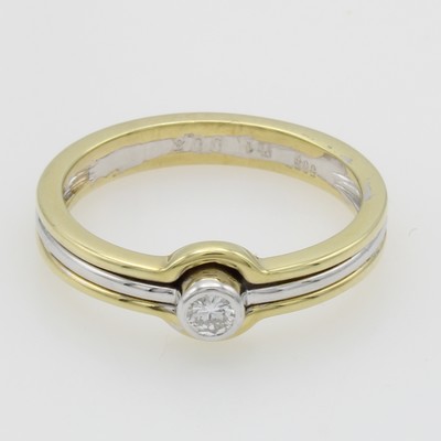 Image Ring mit Brillanten, GG 585/000, Brill. ca. 0.08 ct Weiß/vsi in WG gef., RW ca. 54 ...