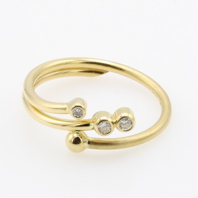 Image Ring mit Brillanten, GG 585/000, 3 Brill. zus. ca. 0.10 ct Weiß/si, RW ca. 54 ...