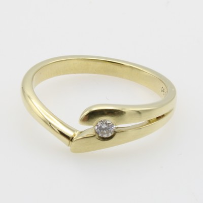 Image Ring mit Brillant, GG 585/000, Brill. ca. 0.06 ct Weiß/vs, RW ca. 54 ...