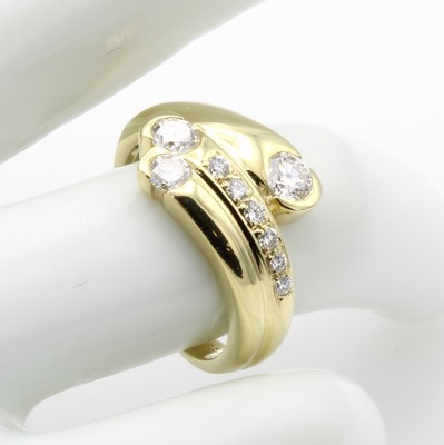 Image Ring mit Brillanten, GG 585/000, Brill. zus.ca. 0.65 ct Weiß/lupenrein, RW ca. 52 ...
