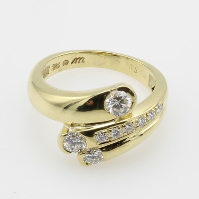 26920573a - Ring mit Brillanten, GG 585/000, Brill. zus.ca. 0.65 ct Weiß/lupenrein, RW ca. 52 ...