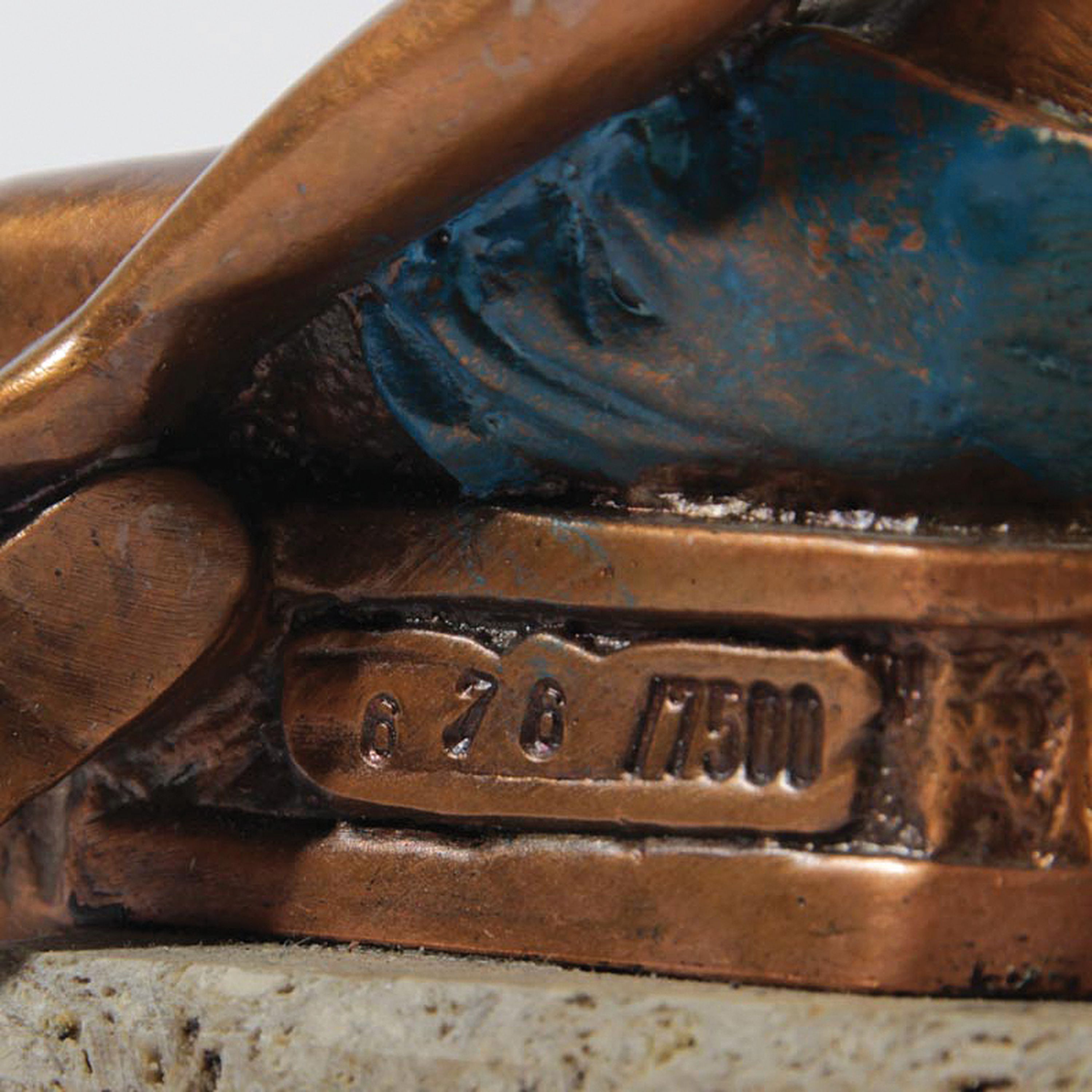 Detail f: Romeo-Barry Shiraishi, geb. 1938, zwei Bronzefiguren, "Love Story/Homme et Femme", auf Steinsockeln, H. 14/16 cm