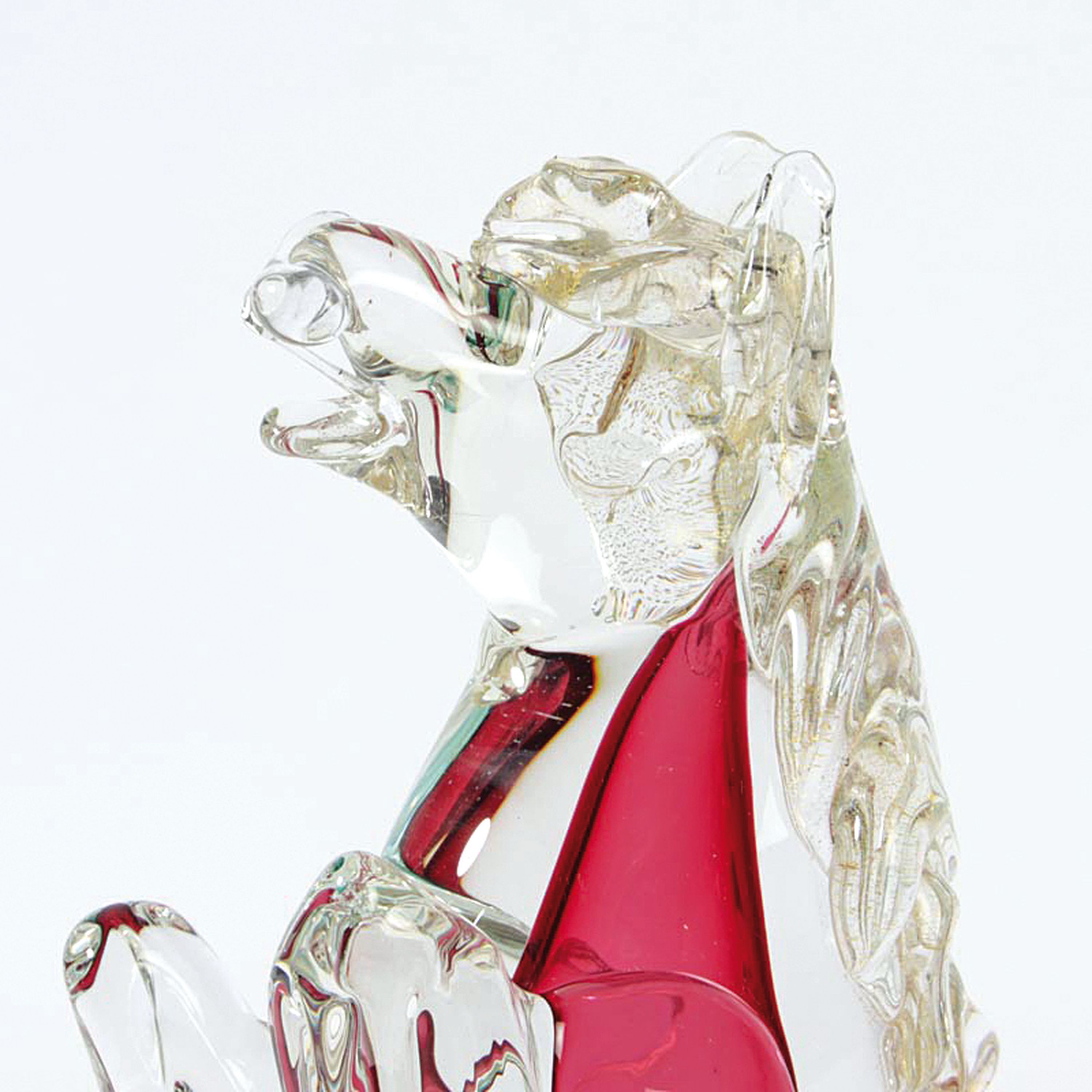 Detail i: Zwei Glasskulpturen, Ermanno Nason für Cendese & Seguso Vetri D'arte, Murano, Sommerso- Glas, Mexikaner mit breiter Hutkrempe Flavio Poli für ...