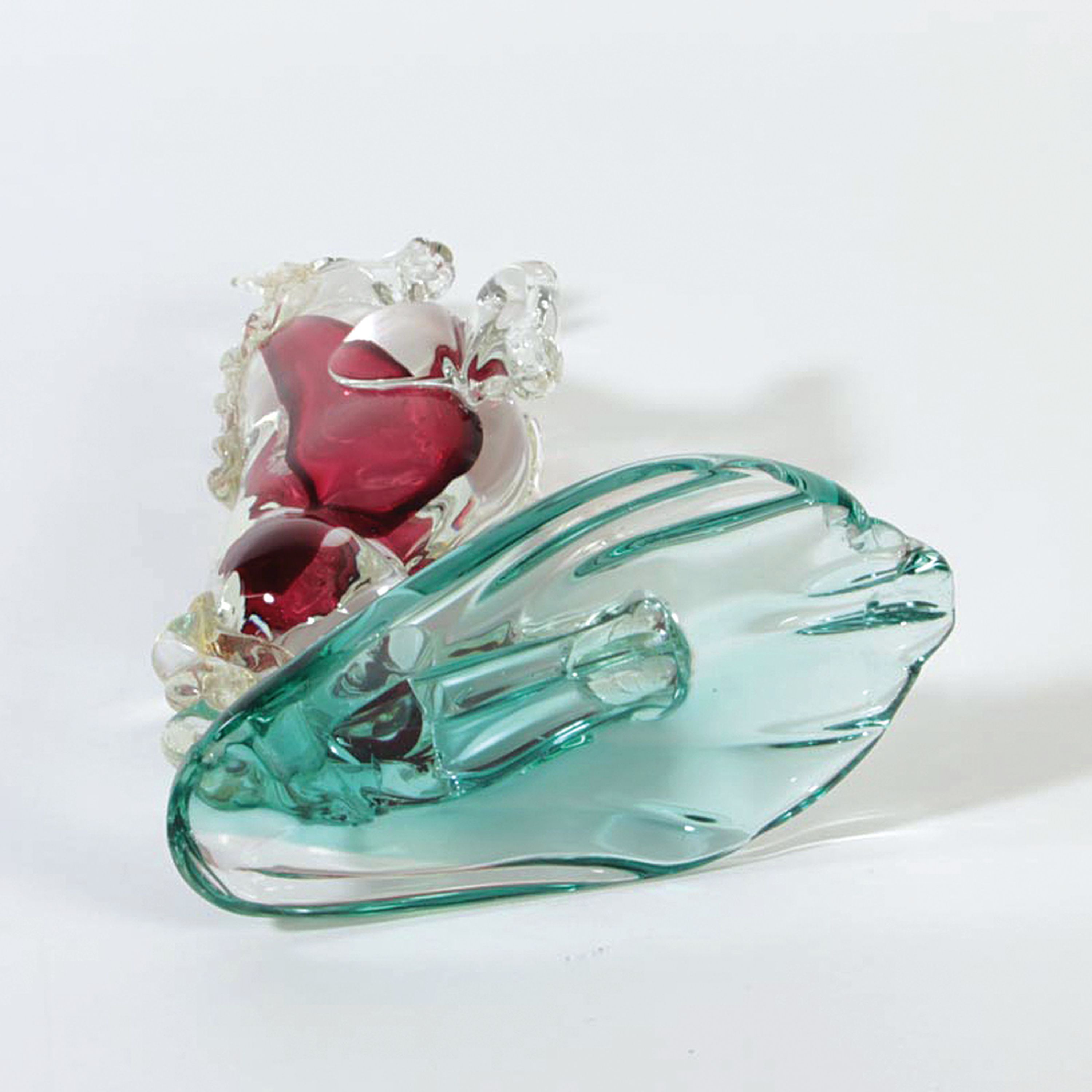 Detail j: Zwei Glasskulpturen, Ermanno Nason für Cendese & Seguso Vetri D'arte, Murano, Sommerso- Glas, Mexikaner mit breiter Hutkrempe Flavio Poli für ...