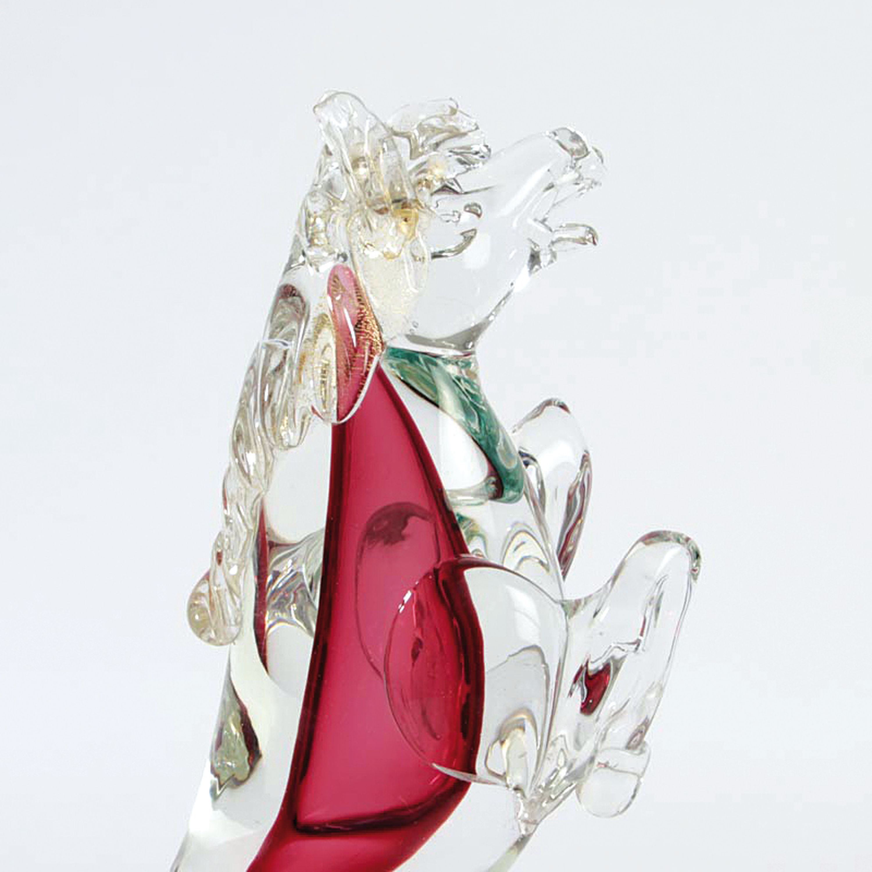 Detail k: Zwei Glasskulpturen, Ermanno Nason für Cendese & Seguso Vetri D'arte, Murano, Sommerso- Glas, Mexikaner mit breiter Hutkrempe Flavio Poli für ...