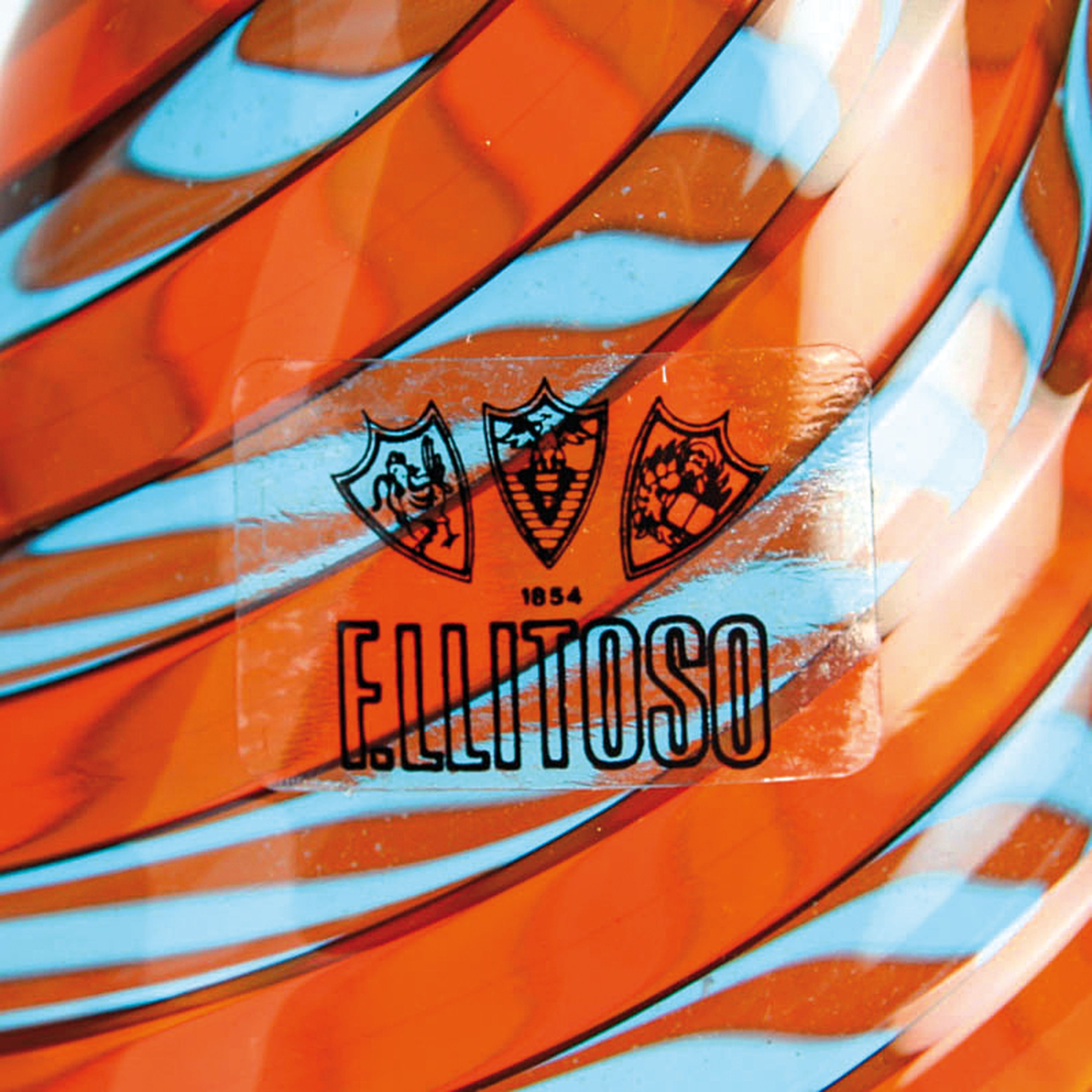 Detail f: 4 Glasvasen, Fratelli Toso, Murano, 1960-70, farbloses Glas, rot, schwarz und orangefarbene Fadeneinschmelzungen, H. 15-23 cm