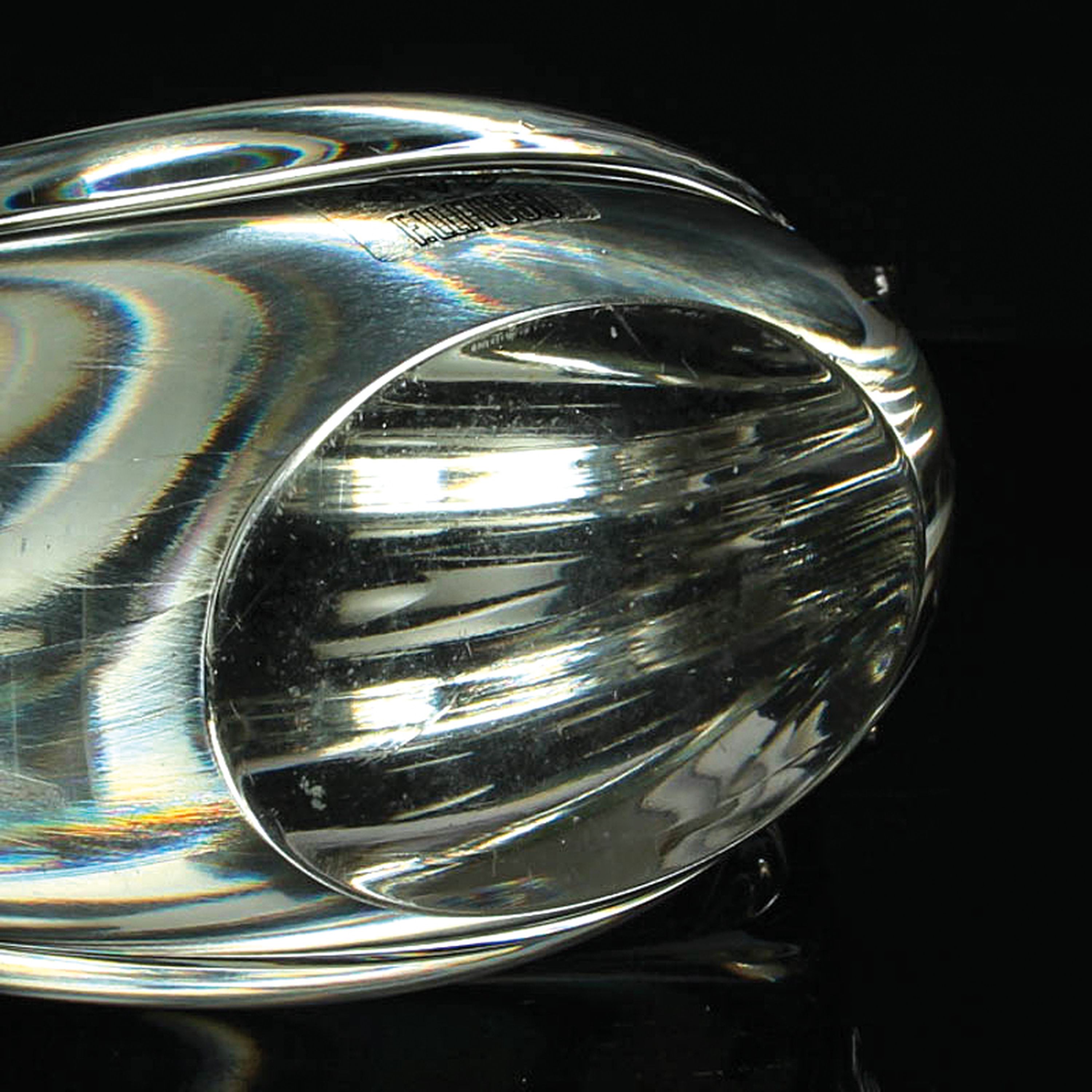 Detail d: 2 Glasskulpturen Vögel / Enten, Fratelli Toso,Murano, 1970er, farbloses Glas, 1x mit honigfarbener Einschmelzung, H. 34 cm
