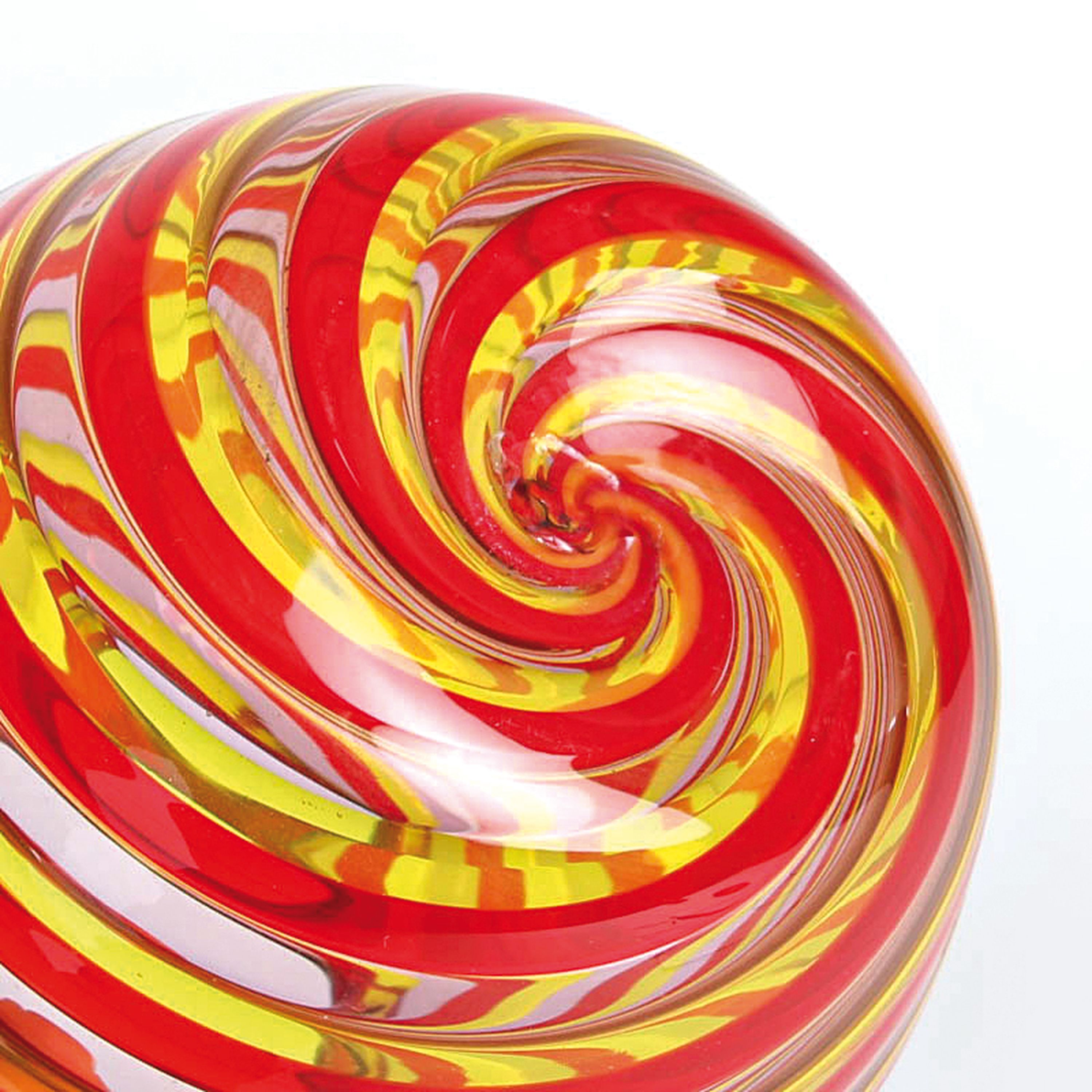 Detail o: 4 a Canne-Vasen, Fratelli Toso, Murano, 1960-70, farbloses Glas, rote, gelbe und schwarze Fadeneinschmelzungen z.T. spiralförmig verlaufend, H. ...