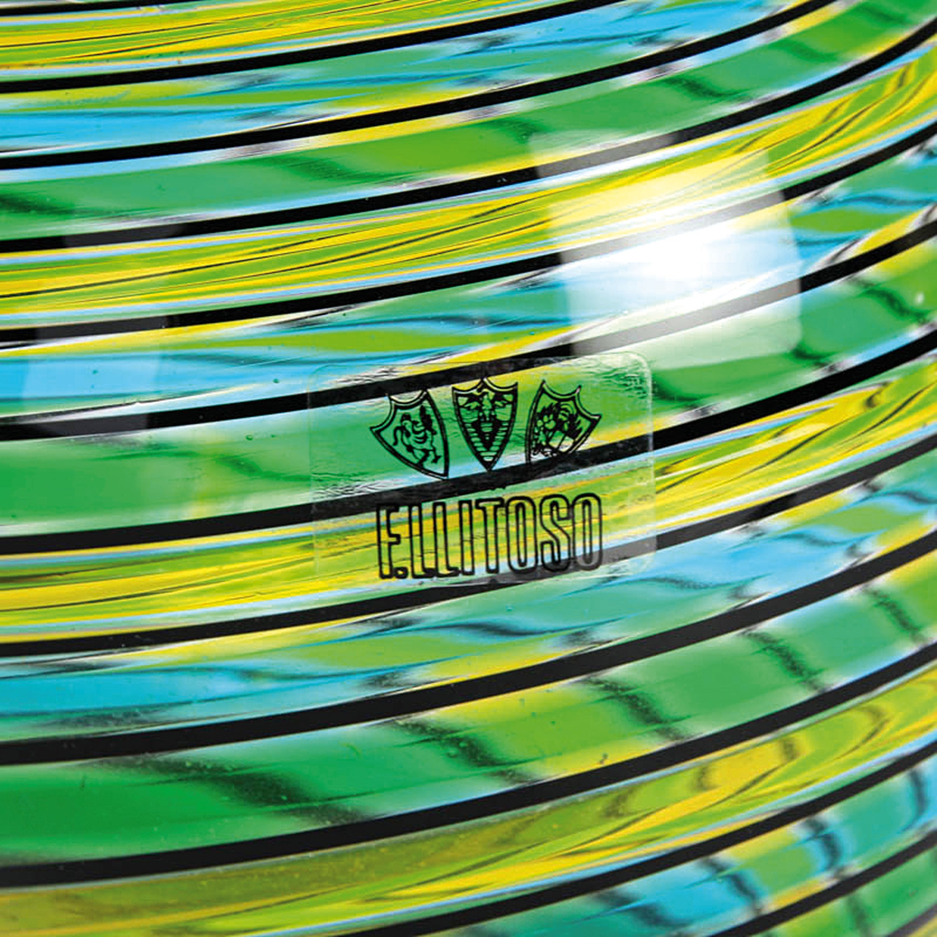 Detail h: 3 a Canne-Vasen, Fratelli Toso, Murano, 1960-70, farbloses Glas, vielfarbige Fadeneinschmelzungen in a Canne-Technik, Herstelleretiketten, H. 14-20 cm