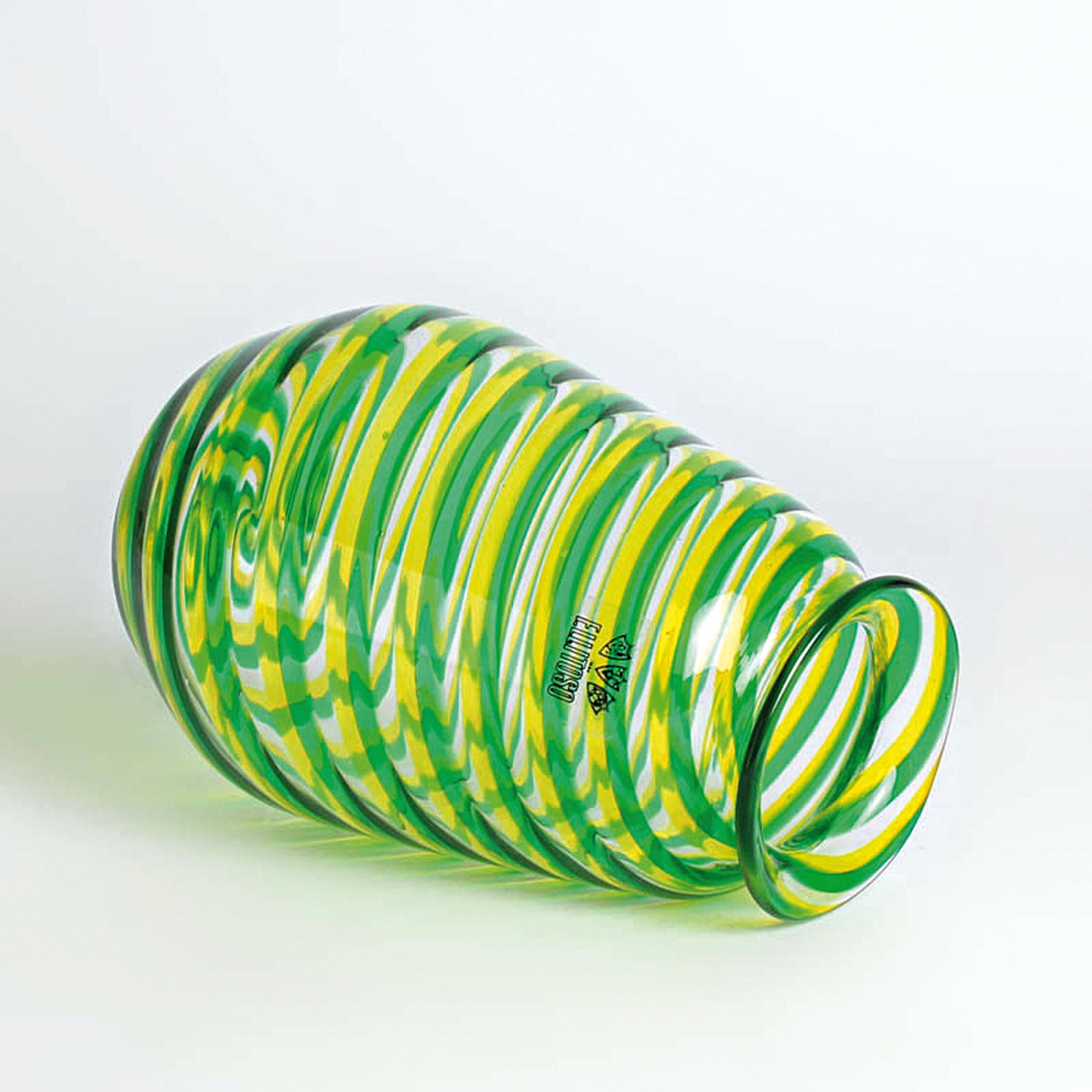 Detail d: 4 a Canne-Vasen, Fratelli Toso, Murano, 1960-70, farbloses Glas, verschiedenfarbige Fadeneinschmelzungen spiralförmig verlaufen in a canne-Technik, ...