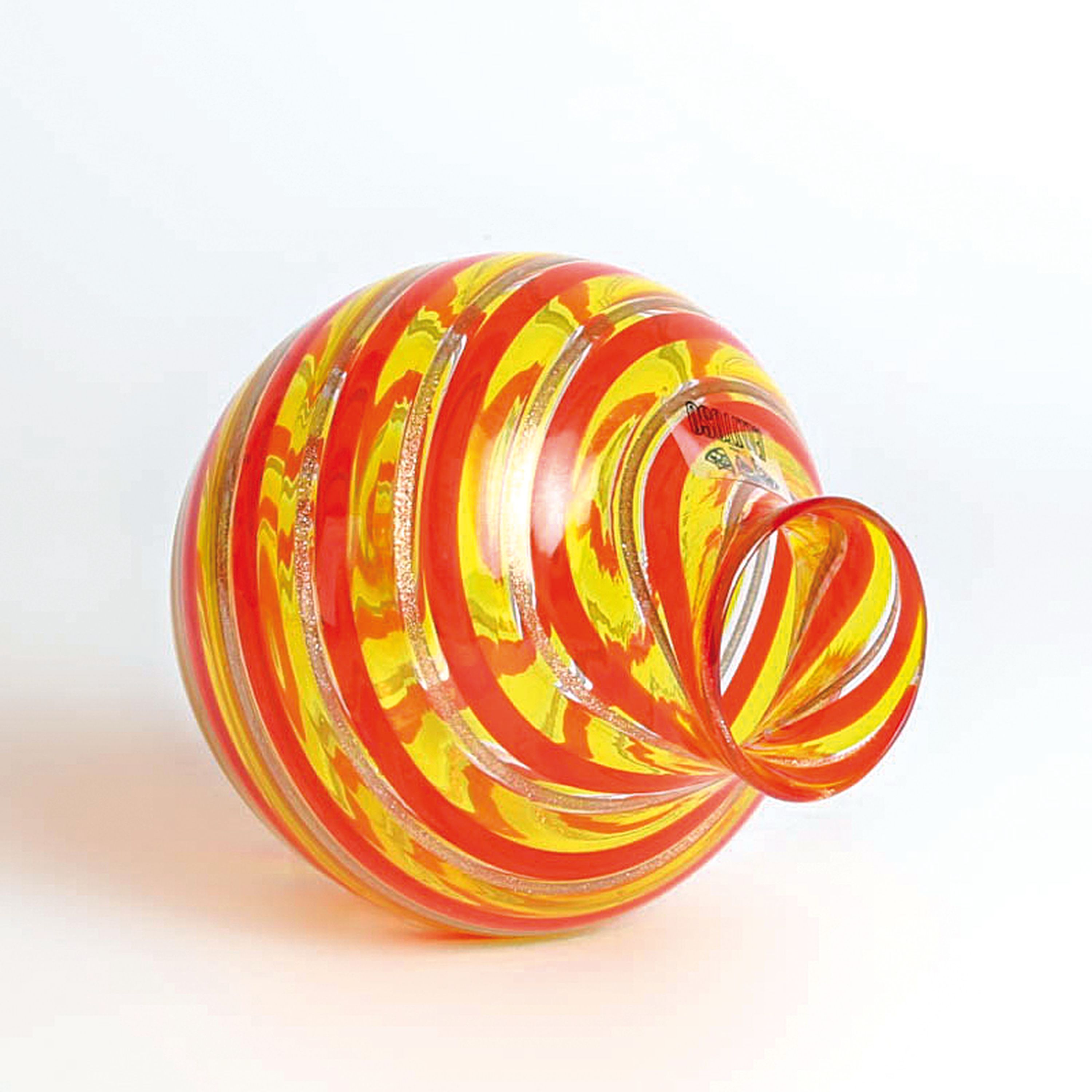 Detail h: 4 a Canne-Vasen, Fratelli Toso, Murano, 1960-70, farbloses Glas, verschiedenfarbige Fadeneinschmelzungen spiralförmig verlaufen in a canne-Technik, ...