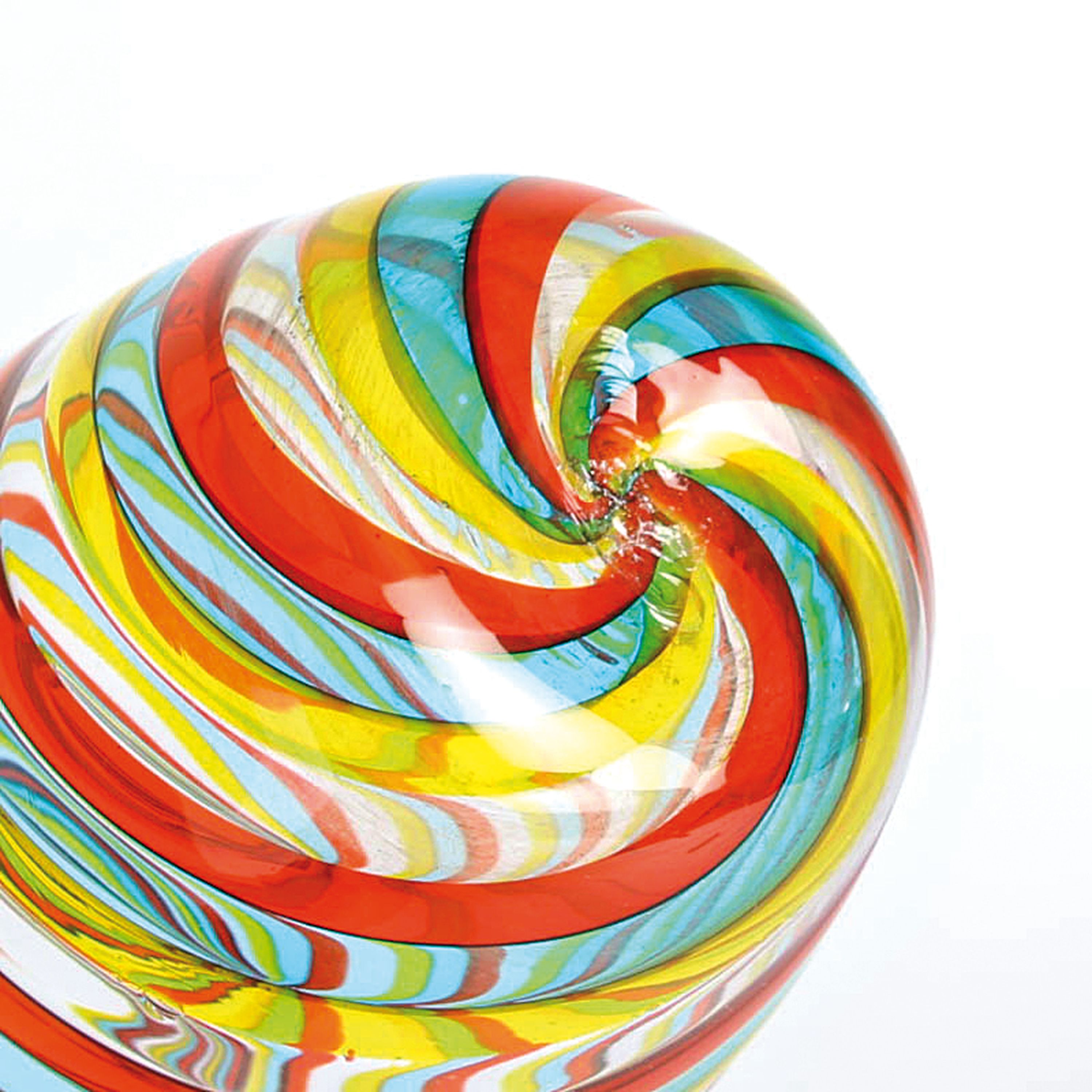Detail k: 4 a Canne-Vasen, Fratelli Toso, Murano, 1960-70, farbloses Glas, verschiedenfarbige Fadeneinschmelzungen spiralförmig verlaufen in a canne-Technik, ...