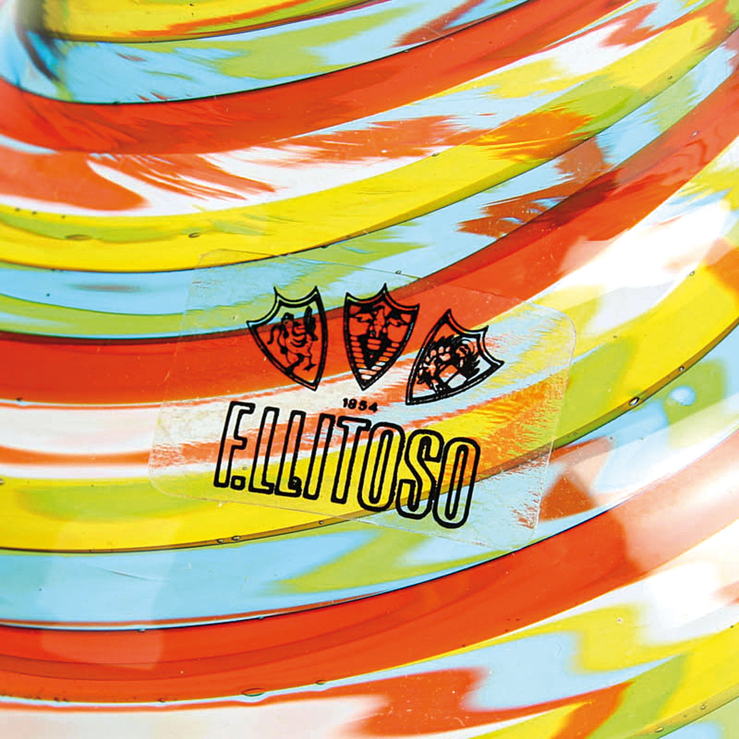 Detail m: 4 a Canne-Vasen, Fratelli Toso, Murano, 1960-70, farbloses Glas, verschiedenfarbige Fadeneinschmelzungen spiralförmig verlaufen in a canne-Technik, ...