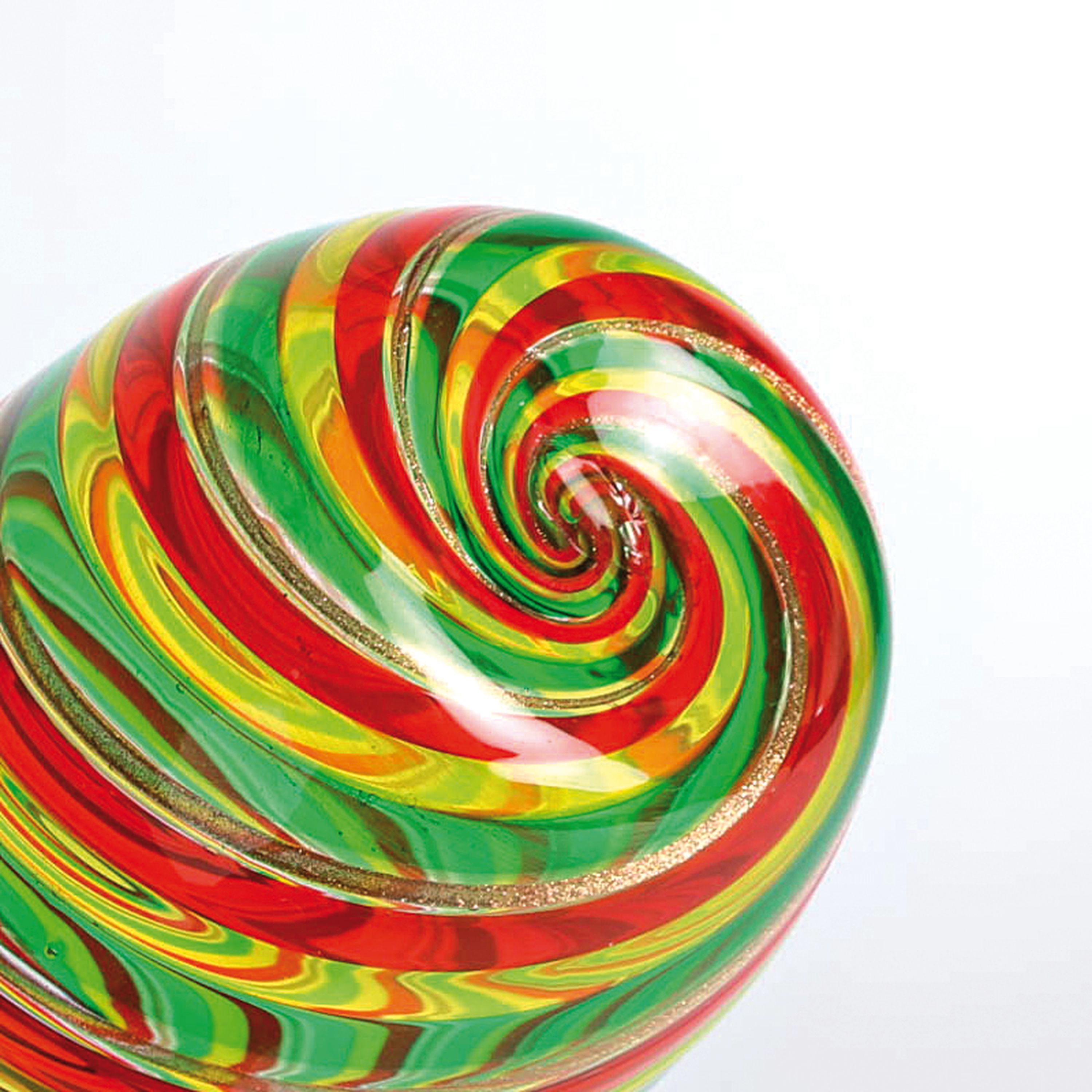 Detail o: 4 a Canne-Vasen, Fratelli Toso, Murano, 1960-70, farbloses Glas, verschiedenfarbige Fadeneinschmelzungen spiralförmig verlaufen in a canne-Technik, ...