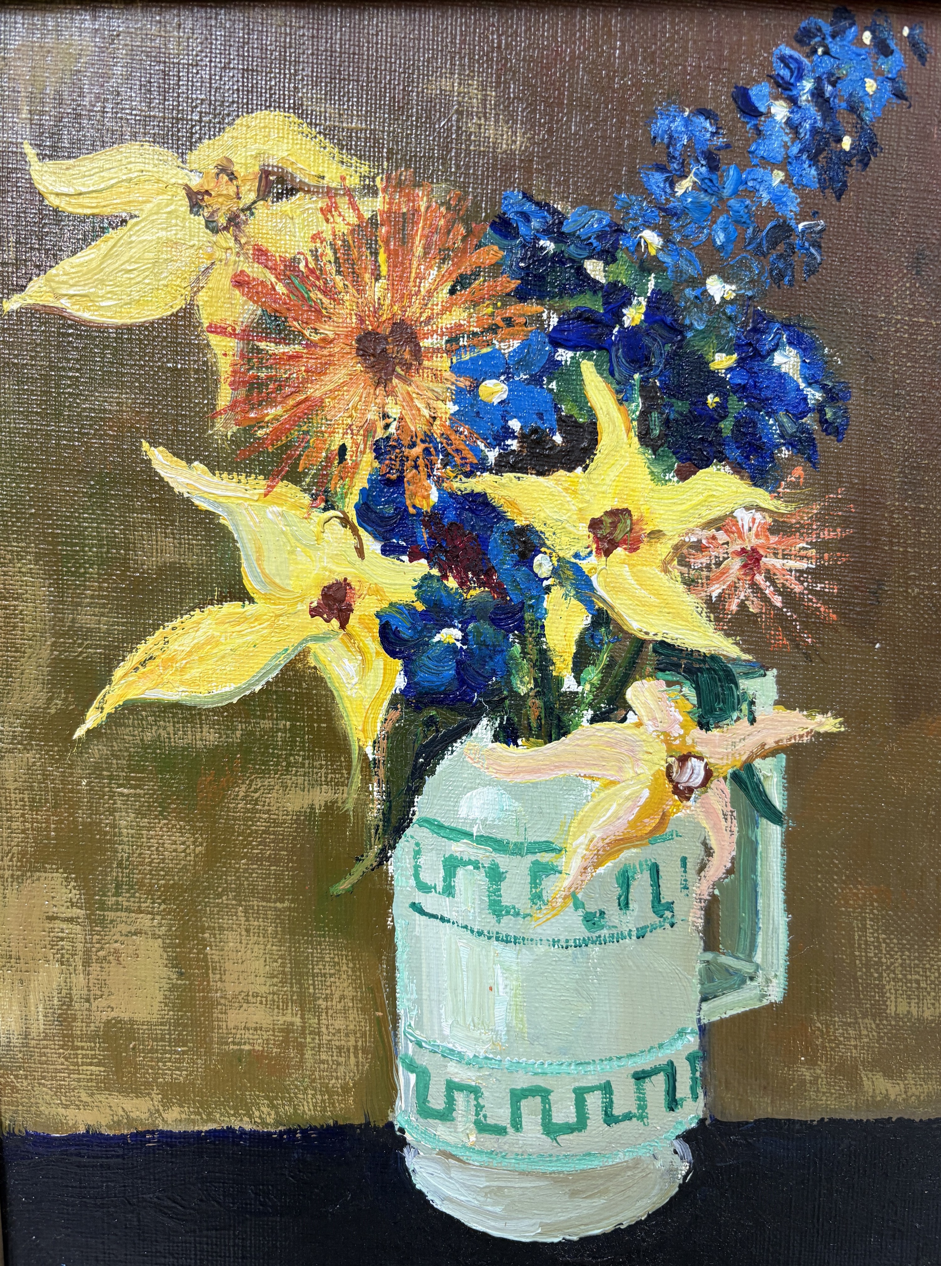 Detail b: Jacques Bouyssou, franz. Künstler 1926 La Riviére St. Sauveur - 1997 Maisons Laffitte, "Le vase blanc", Öl/Lwd, 27 x 22 cm, signiert, ...