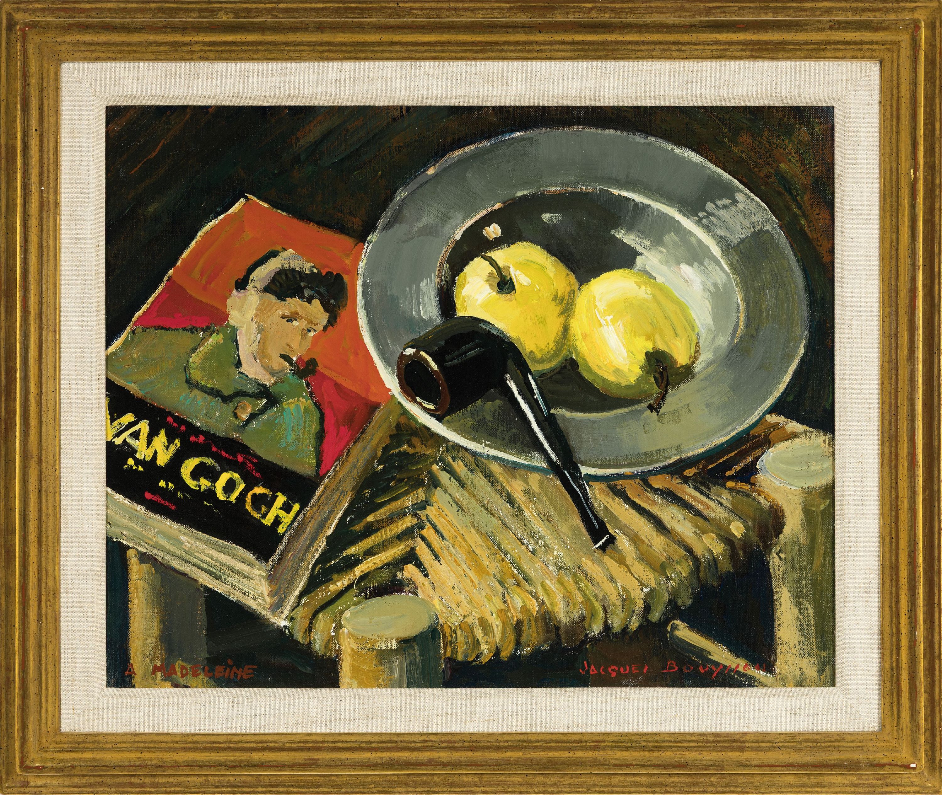 Detail k: Jacques Bouyssou, franz. Künstler 1926 La Riviére St. Sauveur - 1997 Maisons Laffitte, "Hommage a Van Gogh", Öl/Lwd, signiert, ca. 33 x ...