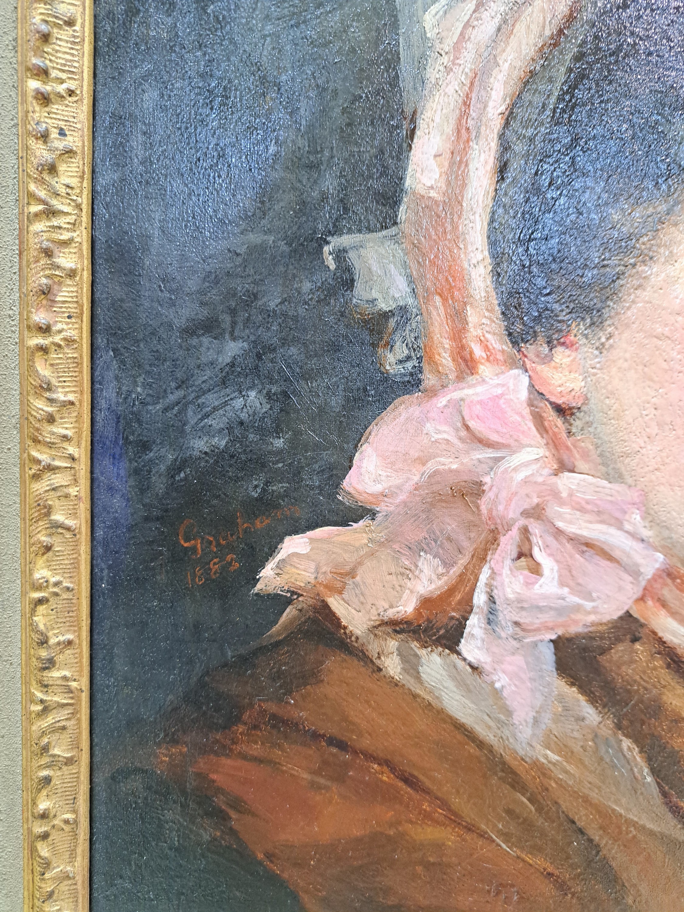 Detail q: Thomas Alexander Ferguson Graham, 1840 Kirkwall - 1906 Edinburgh, Porträt der Dolly Vardin, Öl/Lwd, doubliert, signiert und dat. 1882, ca. 50.5 x ...