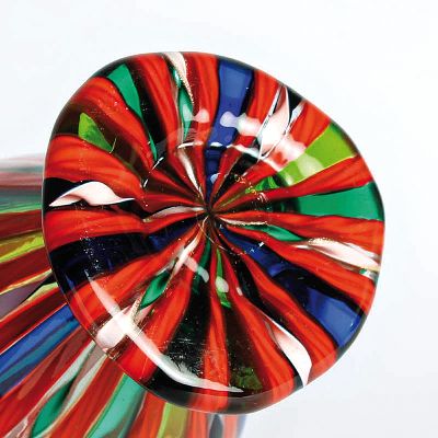 26921049h - 3 Zanfirico-Vasen, Fratelli Toso, Murano, 1960-70, farbloses Glas, verschiedenfarbige ...