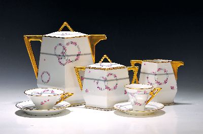 Image 26921062 - Art-Deco-Service, Limoges Frankreich, 1920er Jahre, dünnwandiges Porzellan, ...