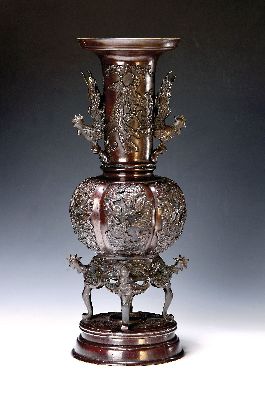 Image 26921119 - Koro, Japan, um 1900, Bronze, vier Füße in Form von Fabeltieren, Wandung ...