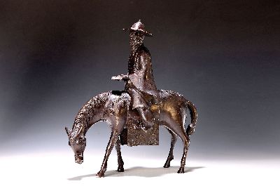 Image 26921123 - Reitender Gelehrter, China, 20. Jh., nach altem Vorbild, Bronze, zweiteilig, H. ca. 42cm