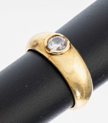 Image 26921309 - 14 kt Gold Brillant-Ring, GG 585/000, Brillant ca. 0.35 ct Weiß/p1, RW 54, ca. ...
