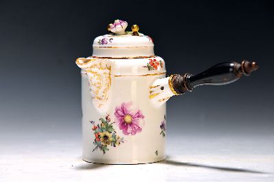 Image 26921314 - Schokoladenkännchen, deutsch, Anfang 19. Jh., Porzellan, bunte Blumenmalerei, ...