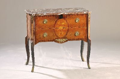 Image 26921334 - Kommode, Frankreich, im Louis-Quinze-Stil, um 1900, 2 Schubladen, Schubladenfront mit ...