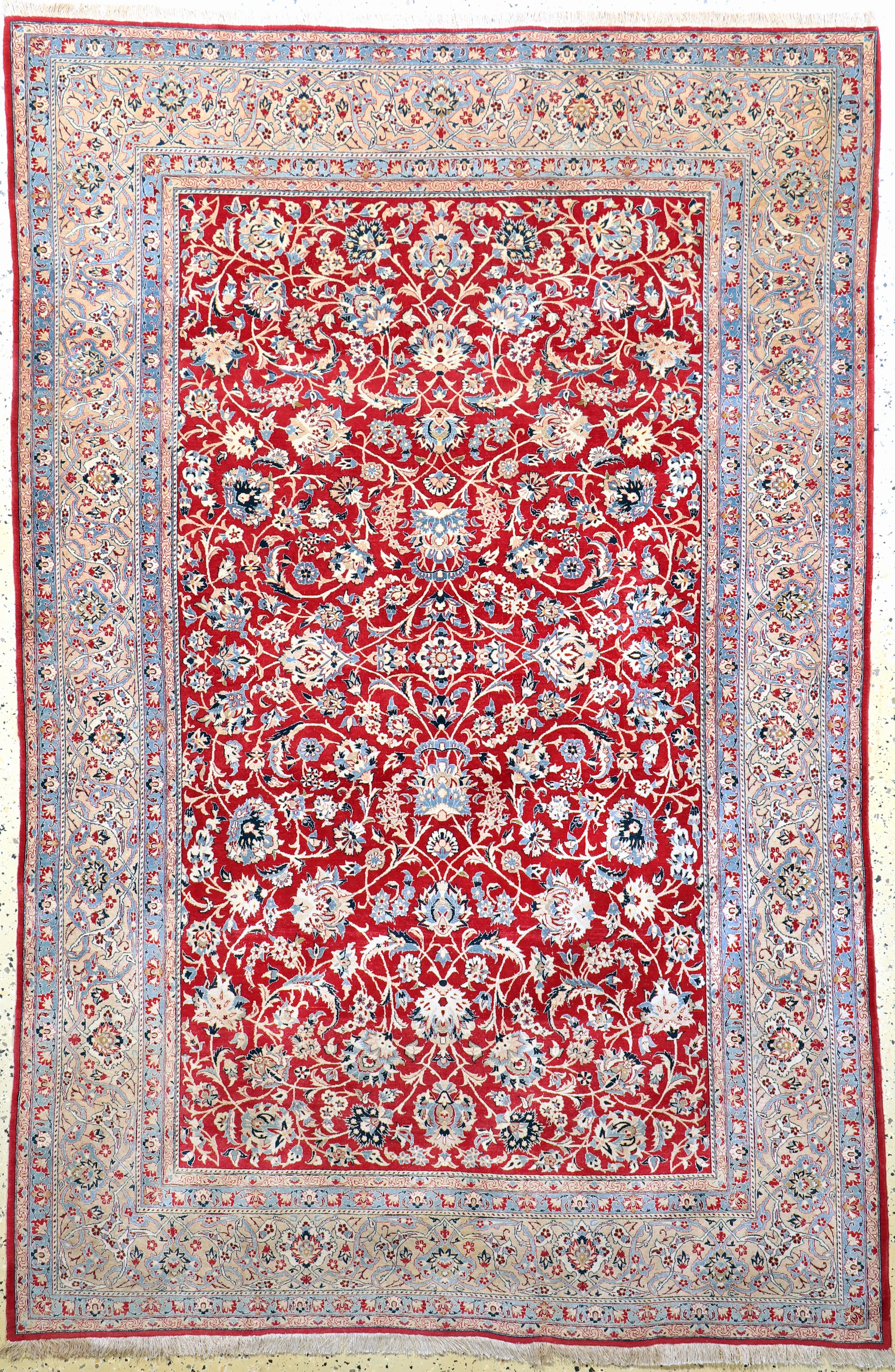 Nain"Tudeschk"fein antik, Persien, um 1900,Korkwolle, ca. 225 x 150 cm, ca. 1,0 Mio. Kn/qm, EHZ: 2