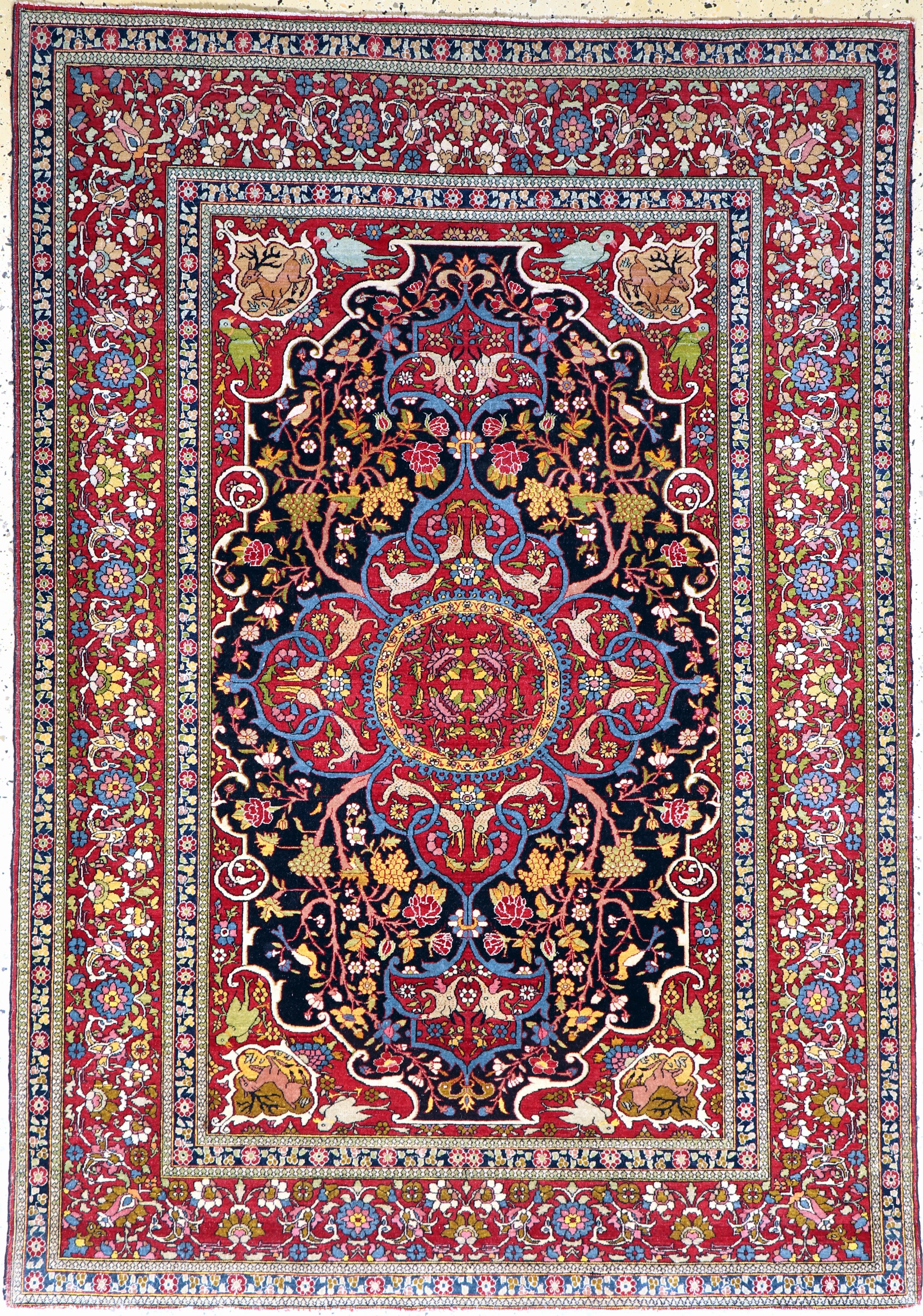 Esfahan"Ahmad"fein antik, Persien, um 1900,Wolle auf Baumwolle, ca. 203 x 142 cm, EHZ: 2-3