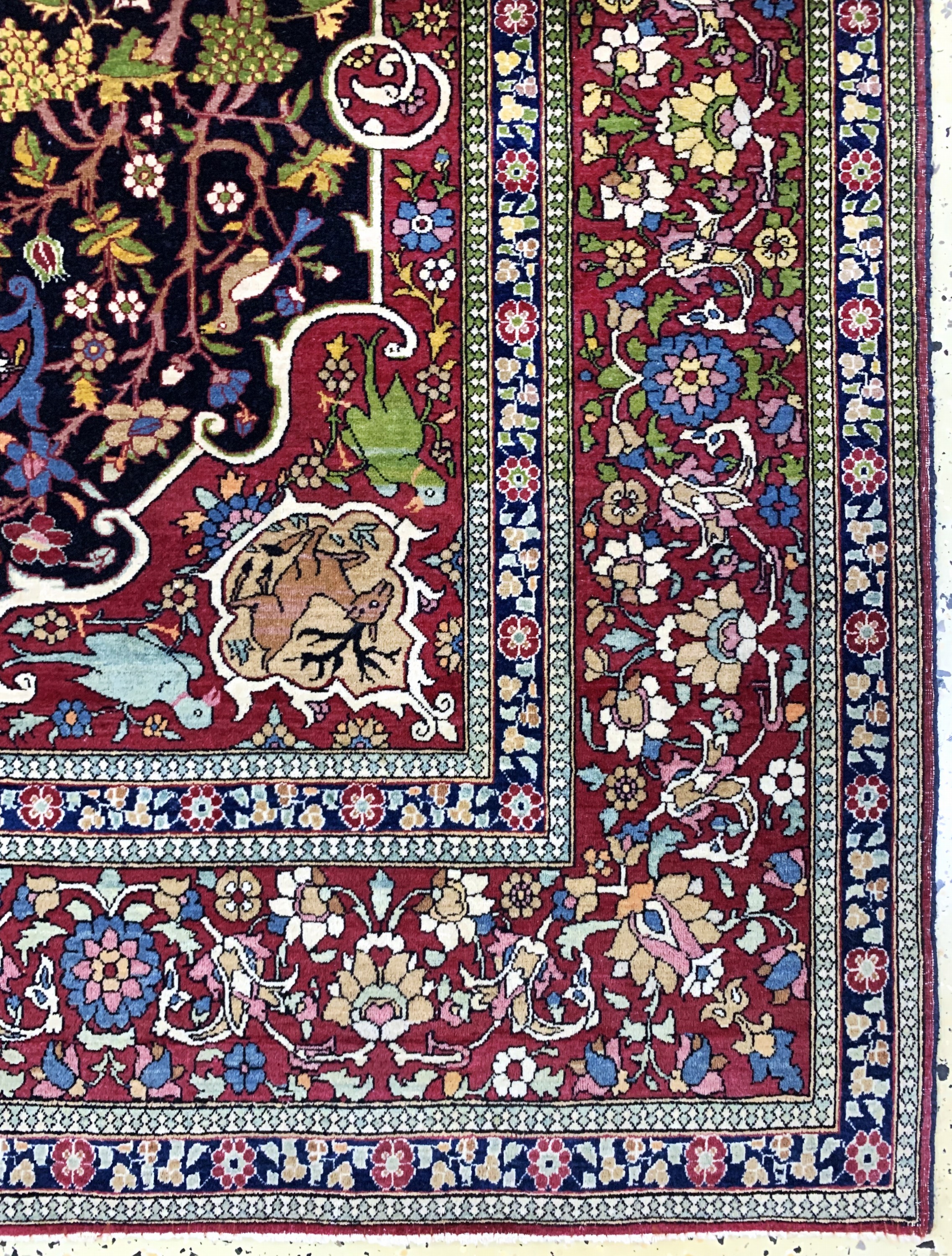 Detail a: Esfahan"Ahmad"fein antik, Persien, um 1900,Wolle auf Baumwolle, ca. 203 x 142 cm, EHZ: 2-3