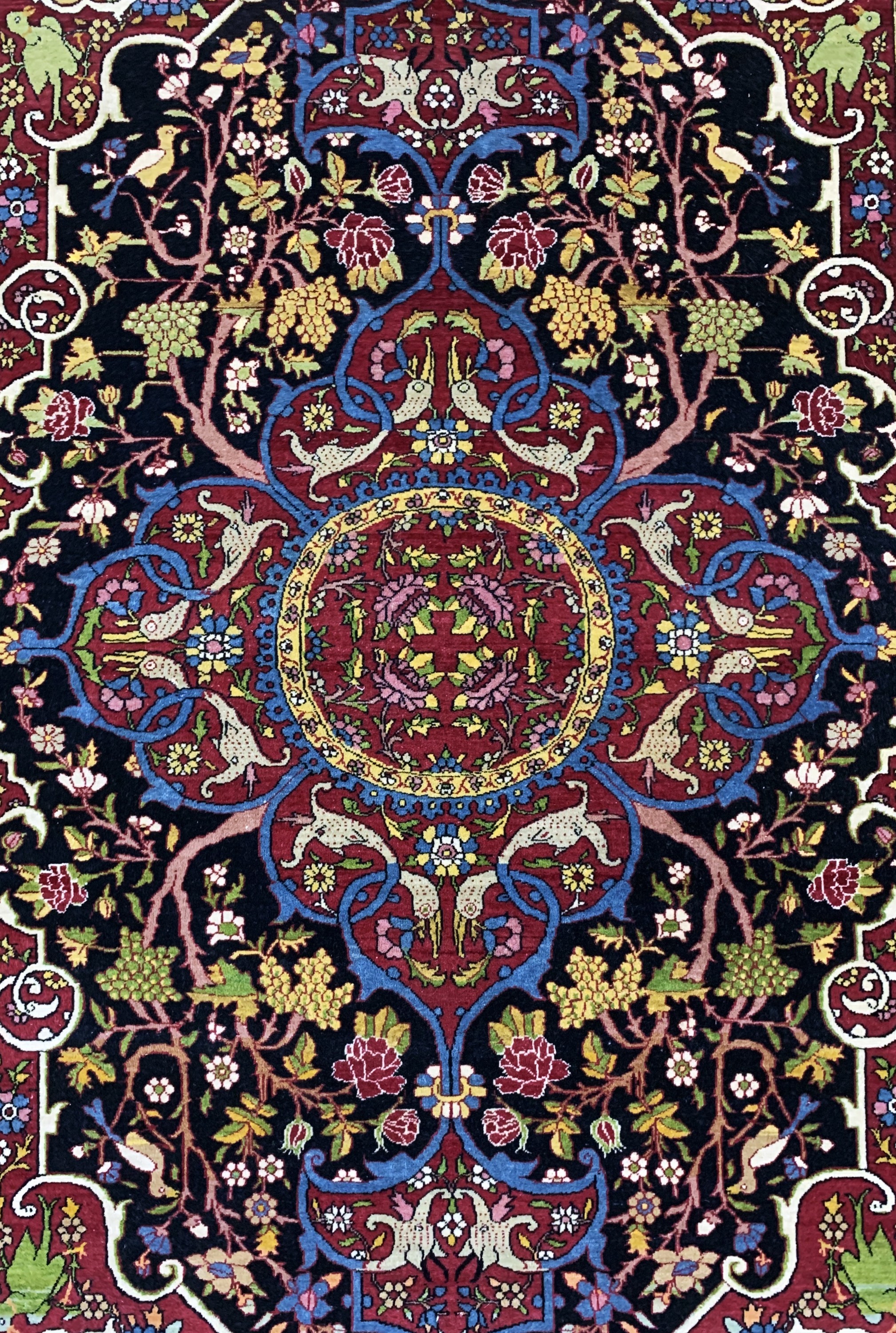 Detail c: Esfahan"Ahmad"fein antik, Persien, um 1900,Wolle auf Baumwolle, ca. 203 x 142 cm, EHZ: 2-3
