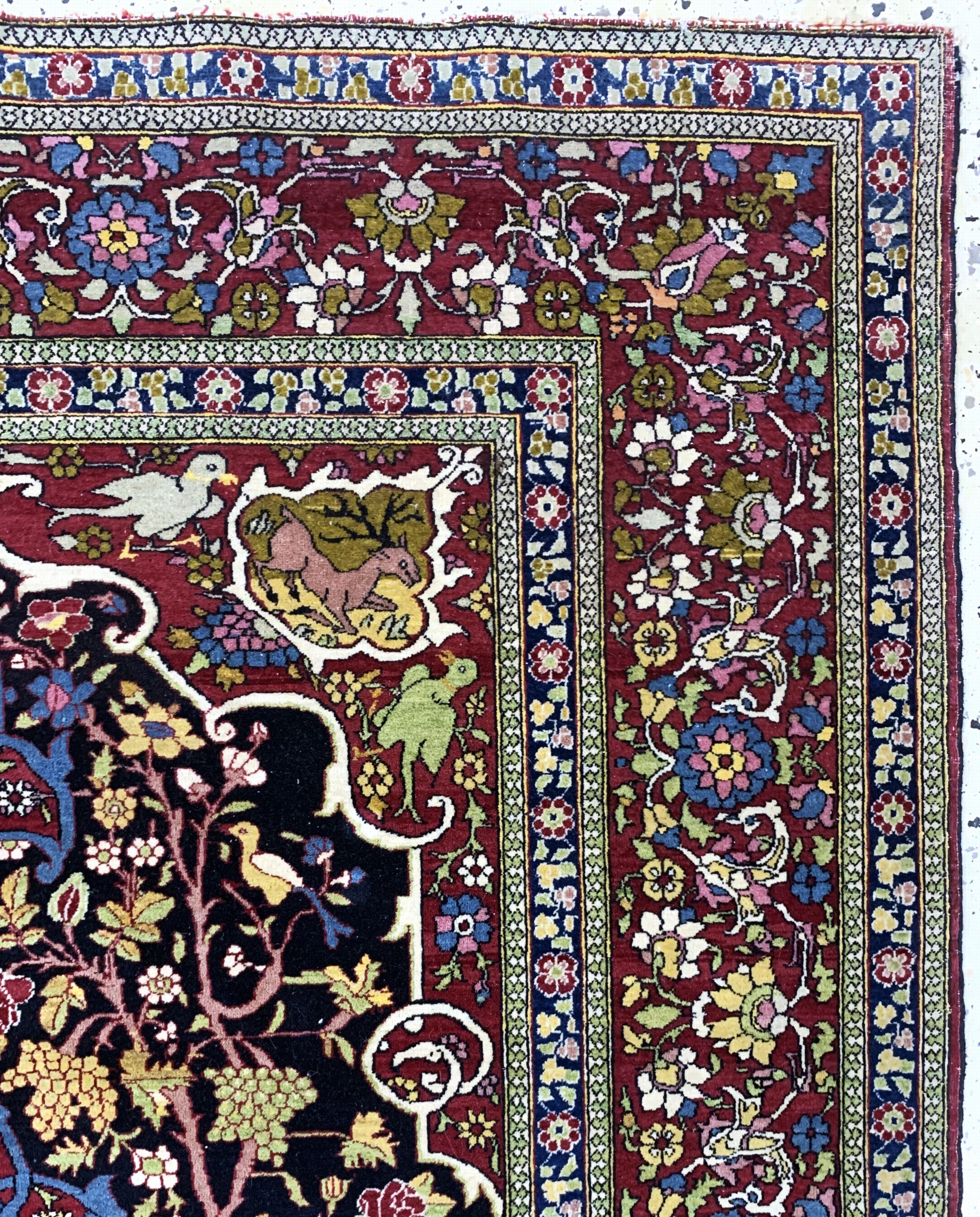 Detail f: Esfahan"Ahmad"fein antik, Persien, um 1900,Wolle auf Baumwolle, ca. 203 x 142 cm, EHZ: 2-3