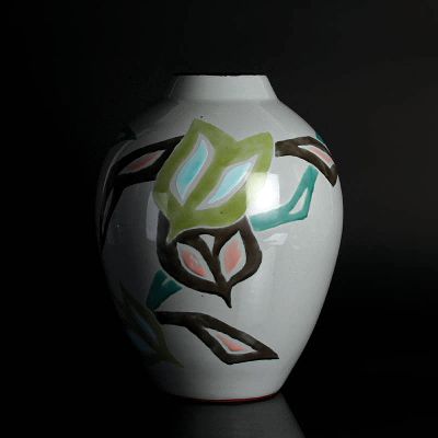 Image 26922970 - Bodenvase, Royal Copenhagen, Entw. Helge Jensen, 1950/60er-Jahre, vielfarbiger ...