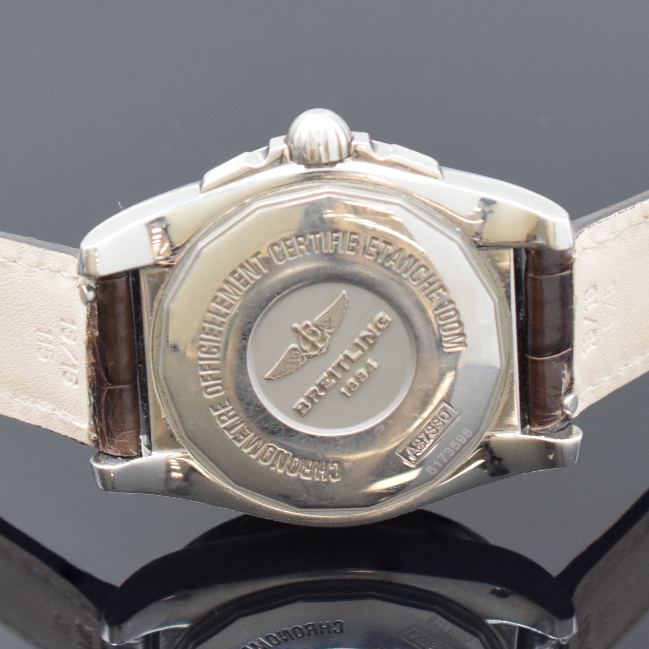 Detail c: BREITLING Galactic Chronometer mit Brillanten besetzte Armbanduhr in Stahl Referenz A37330, Schweiz um 2016, Automatik, Boden verschr., neutr. ...