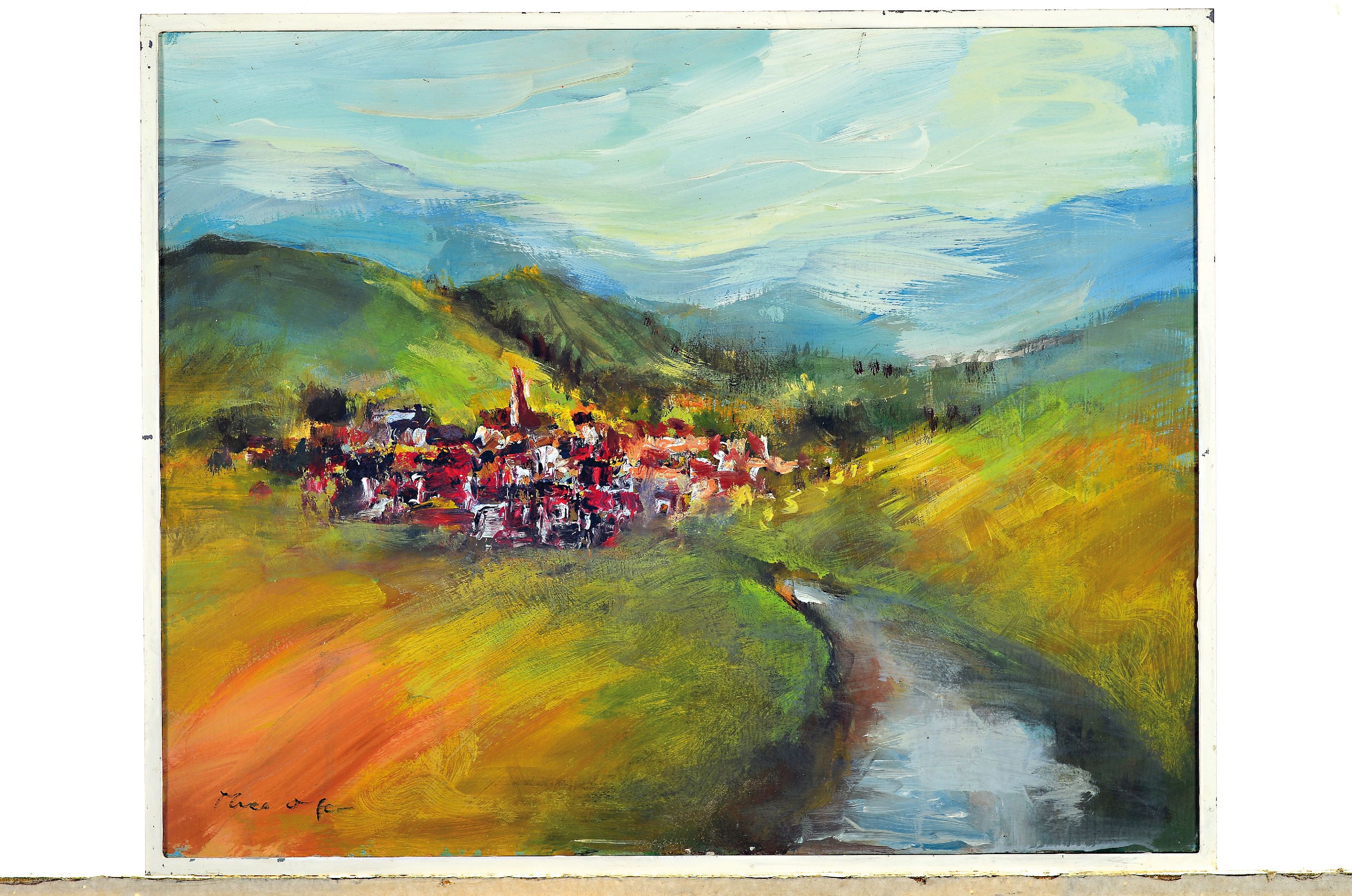 Detail k: Theo Ofer, 1926 Dudenhofen - 2020, Dorf in der Pfalz, Öl/Malkarton, links unten signiert, ca. 40x50cm, u.Gl., R.