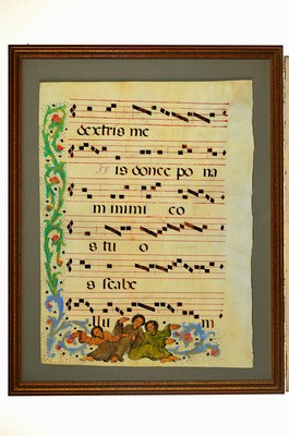 26923178a - 2 Blätter aus einem Antiphonar, wohl Spanien, 15./16. Jh., Handschrift auf ...