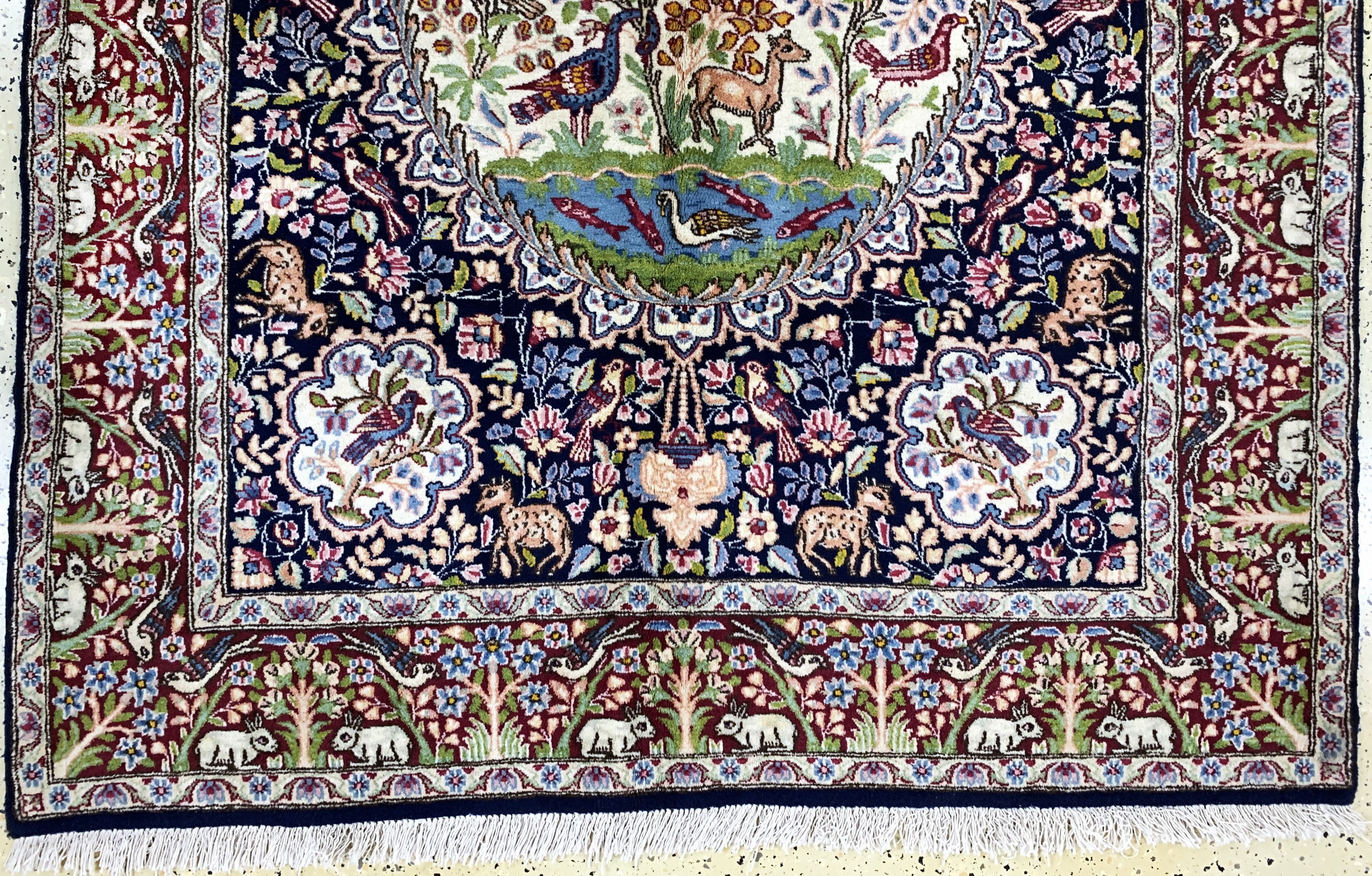 Detail c: Kerman, Persien, Mitte 20.Jhd., Wolle auf Baumwolle, ca. 230 x 148 cm, EHZ: 2