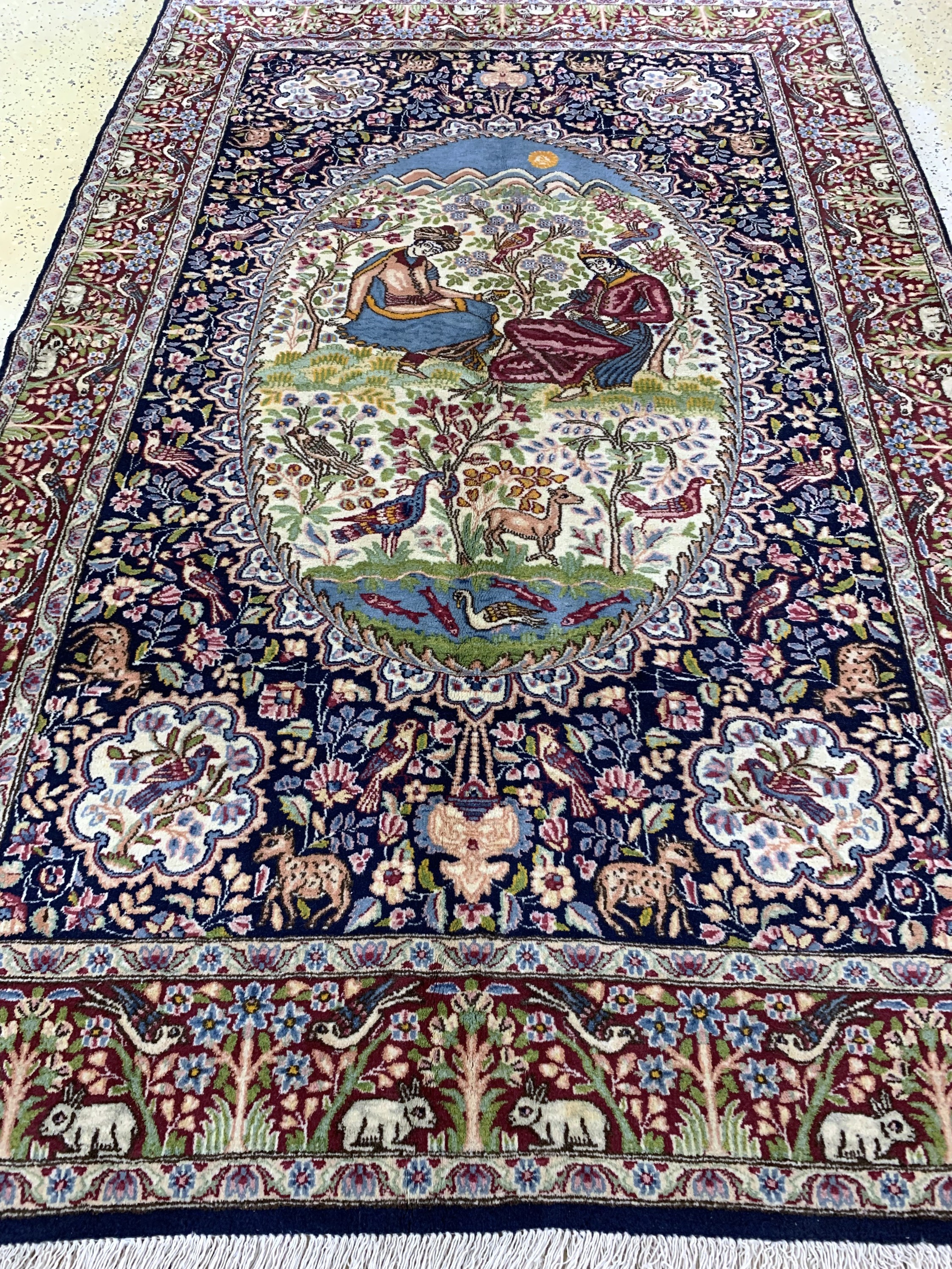 Detail d: Kerman, Persien, Mitte 20.Jhd., Wolle auf Baumwolle, ca. 230 x 148 cm, EHZ: 2