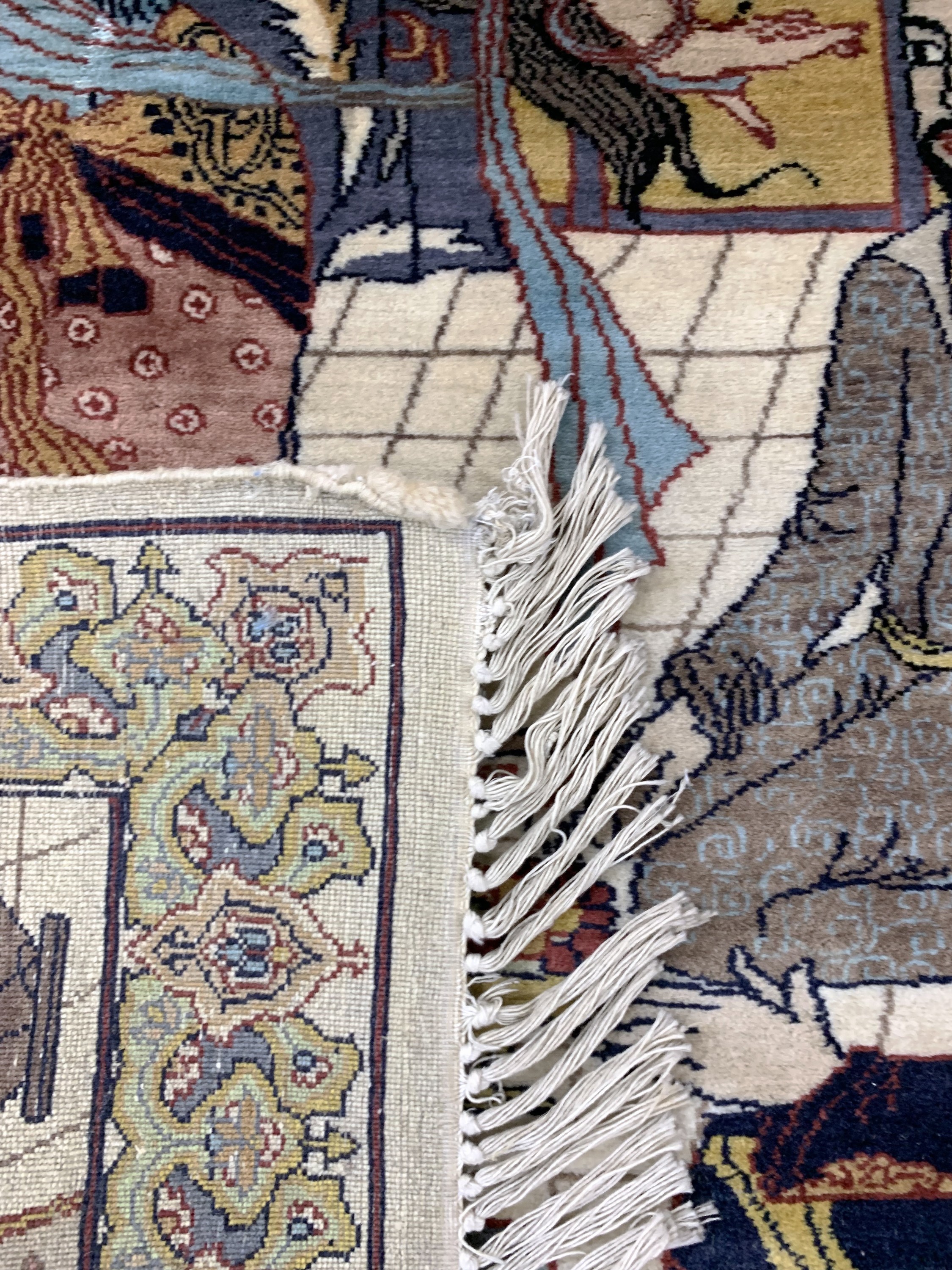 Detail d: Lahor, Pakistan, Mitte 20.Jhd., Wolle auf Baumwolle, ca. 155 x 91 cm, EHZ: 2
