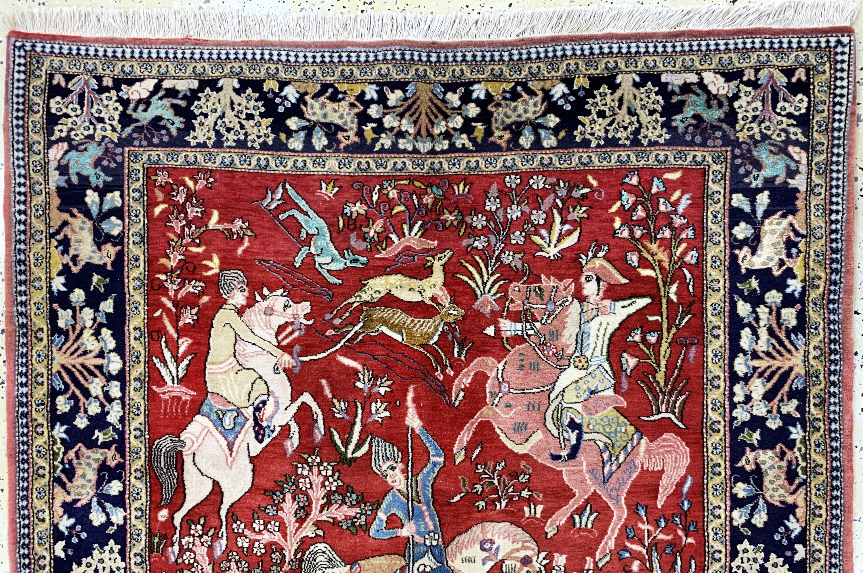 Detail a: Ghom kork, Persien, Mitte 20.Jhd., Korkwolle mit Seide, ca. 210 x 137 cm, EHZ: 2