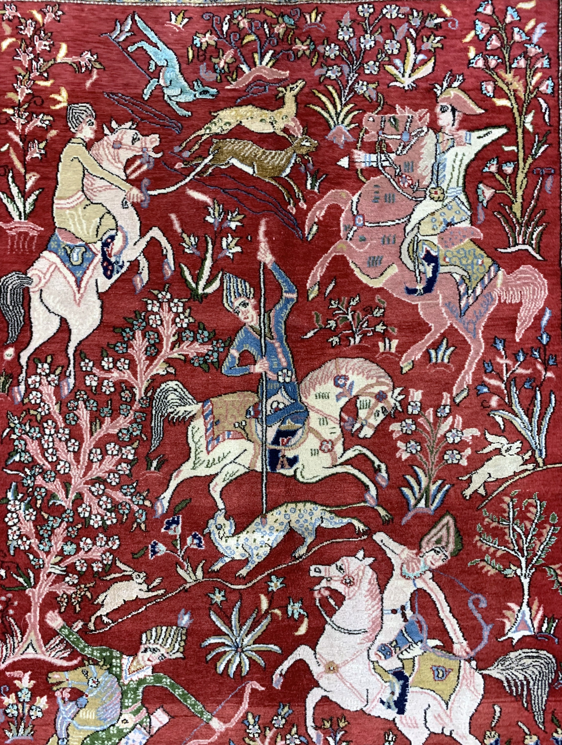 Detail d: Ghom kork, Persien, Mitte 20.Jhd., Korkwolle mit Seide, ca. 210 x 137 cm, EHZ: 2