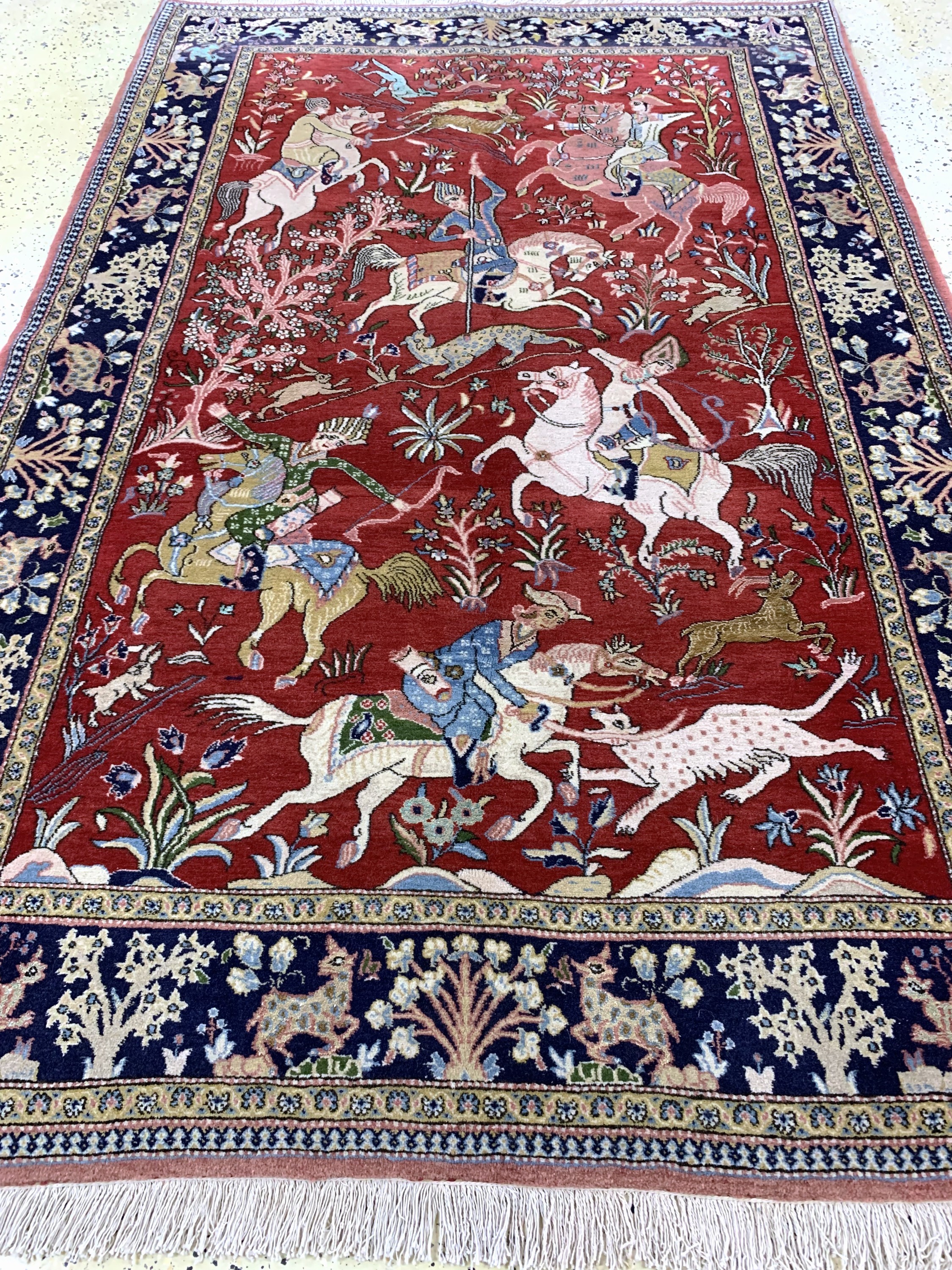 Detail e: Ghom kork, Persien, Mitte 20.Jhd., Korkwolle mit Seide, ca. 210 x 137 cm, EHZ: 2
