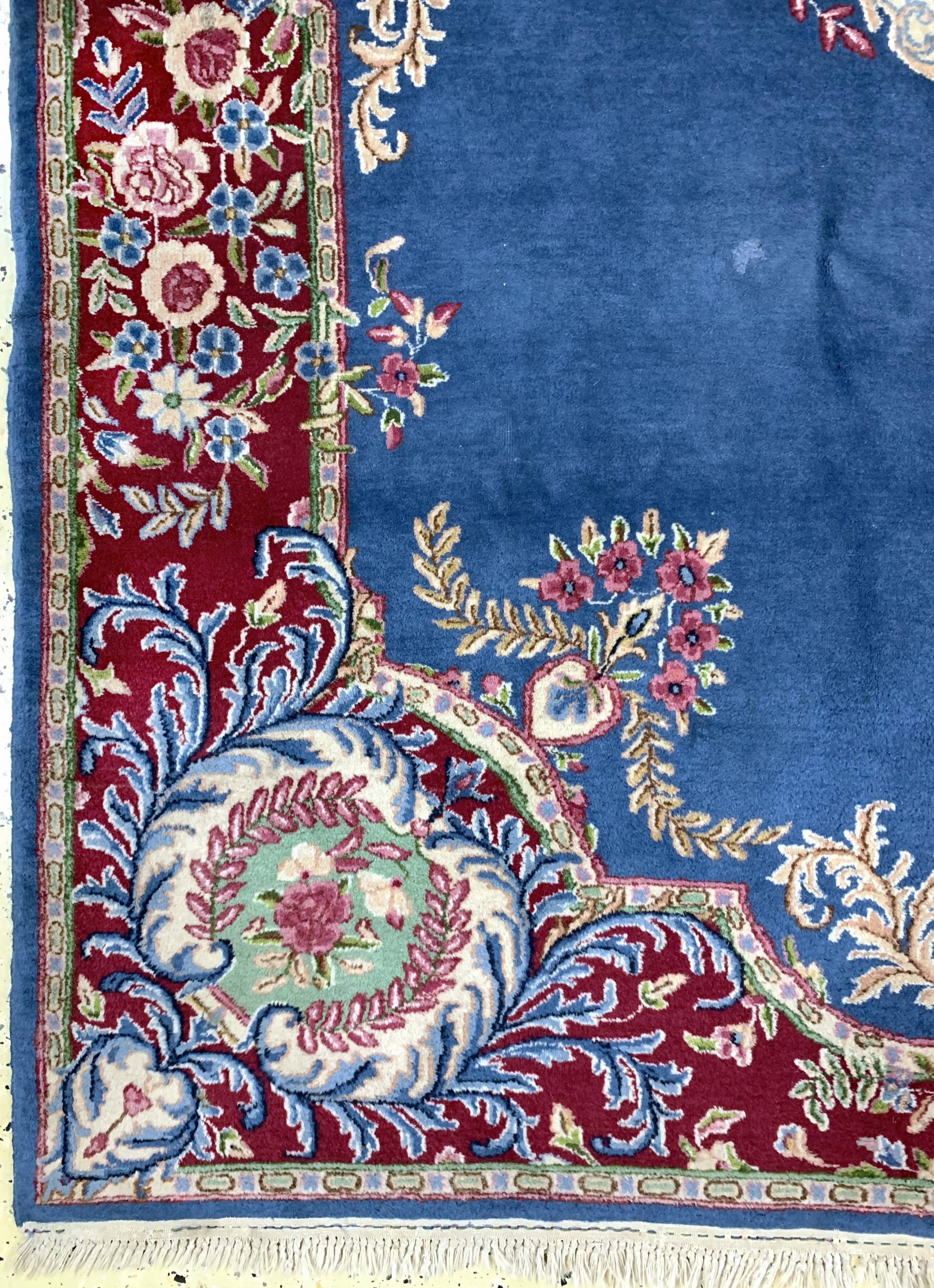 Detail b: Kerman sign.Talebi, Persien, Mitte 20.Jhd.,Wolle auf Baumwolle, ca. 260 x 195 cm, EHZ: 2,kleine Flecken