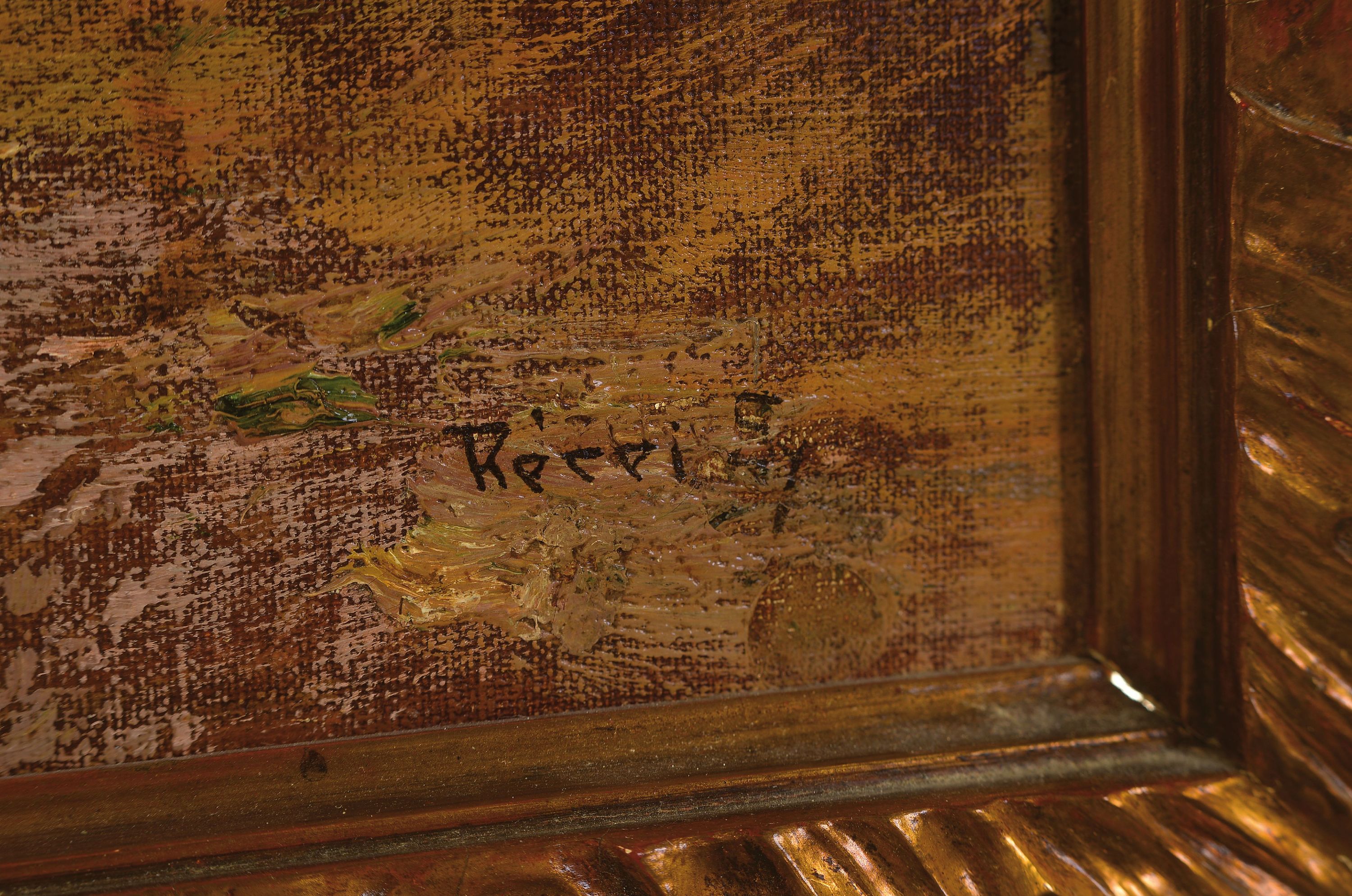 Detail l: Unbekannter ungarischer Künstler des 20. Jh., Hühner und Hahn auf dem Bauernhof, Öl/Lwd, rechts unten unleserlich sign., ca. 45x60cm, R. ca. ...