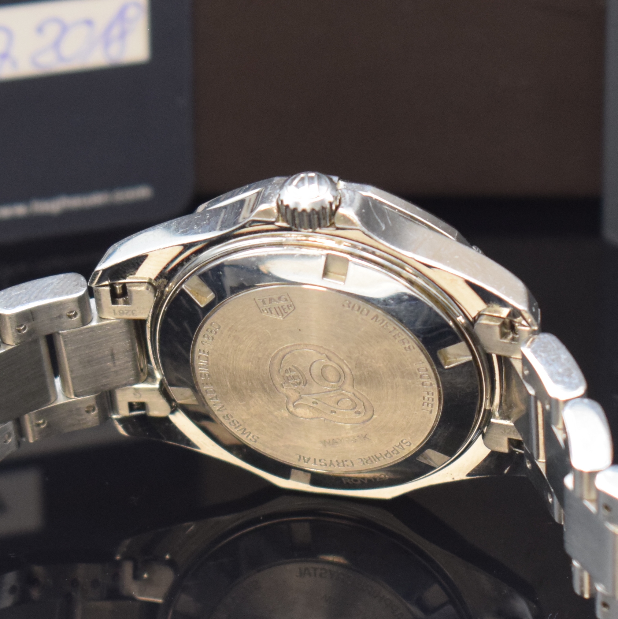 Detail d: TAG HEUER Damenarmbanduhr Aquaracer Lady Referenz WAY131K, quarz, Edelstahlgeh. inkl. Gliederband m. Tauchverlängerung, Boden und Krone verschr., ab ...
