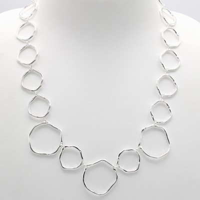 Image 26924446 - Collier, 925er Silber, runde Elemente, Karabinerschl., L. ca. 46-51 cm