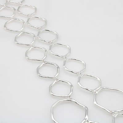 26924446a - Collier, 925er Silber, runde Elemente, Karabinerschl., L. ca. 46-51 cm